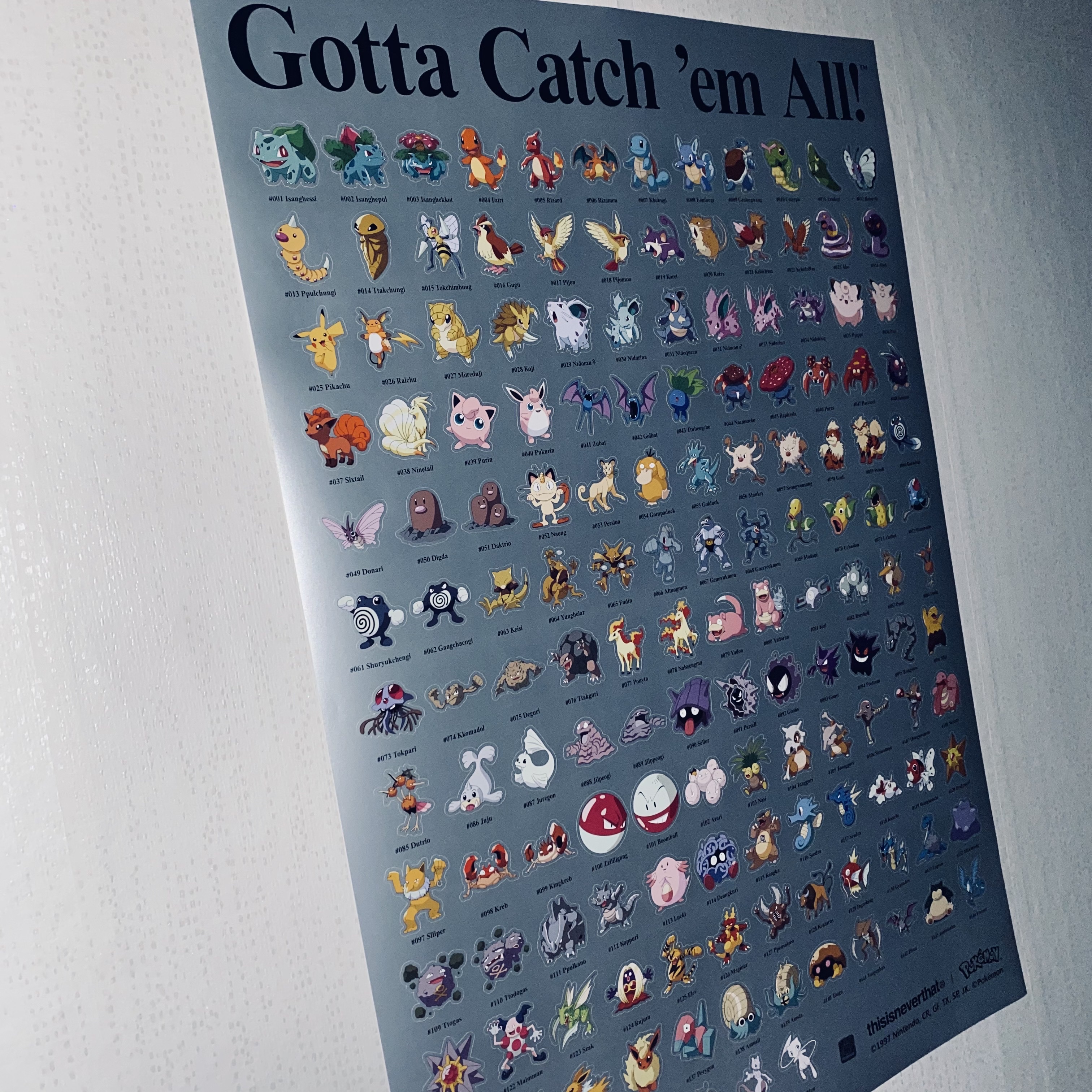 Pokemon x Thisisneverthat Sticker Poster Multi 착용 스타일