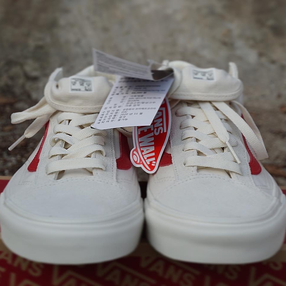 Vans Style 36 Marshmallow Racing Red 착용 스타일 - 2
