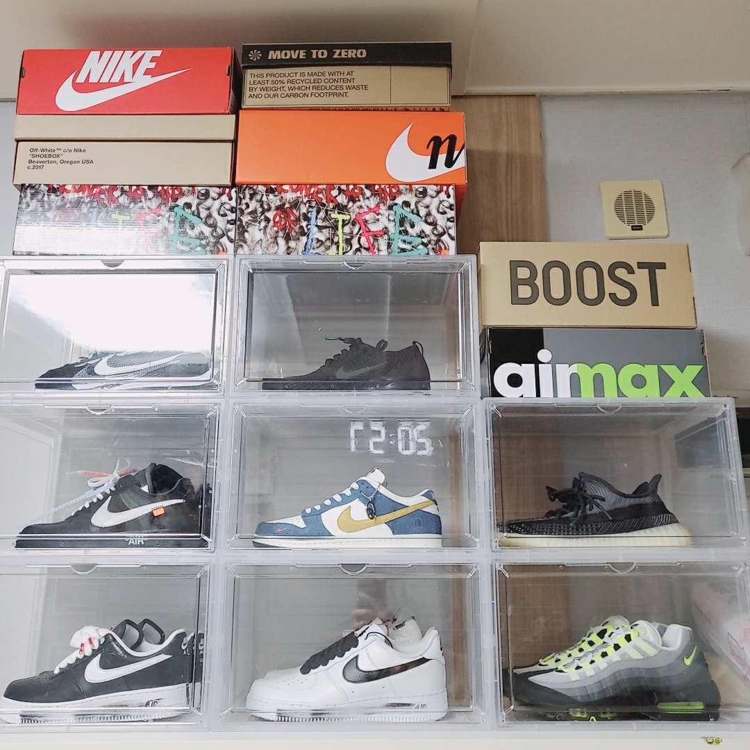 Nike x Sacai VaporWaffle Black White, Nike x Peaceminusone Air Force 1 Low Para-Noise 2.0 착용 스타일
