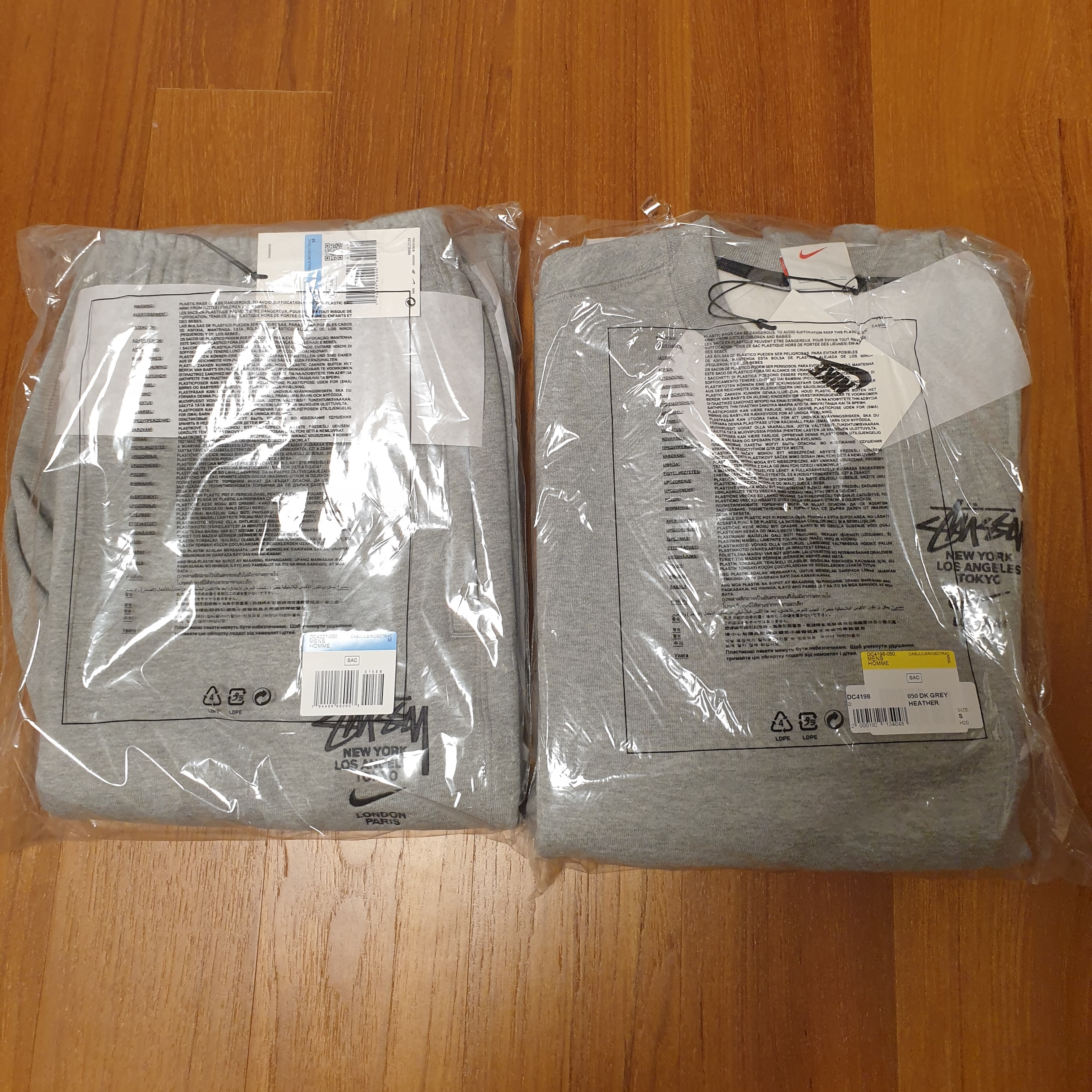 Nike x Stussy NRG BR Fleece Pants Grey, Nike x Stussy NRG BR Crew Fleece Grey 착용 스타일