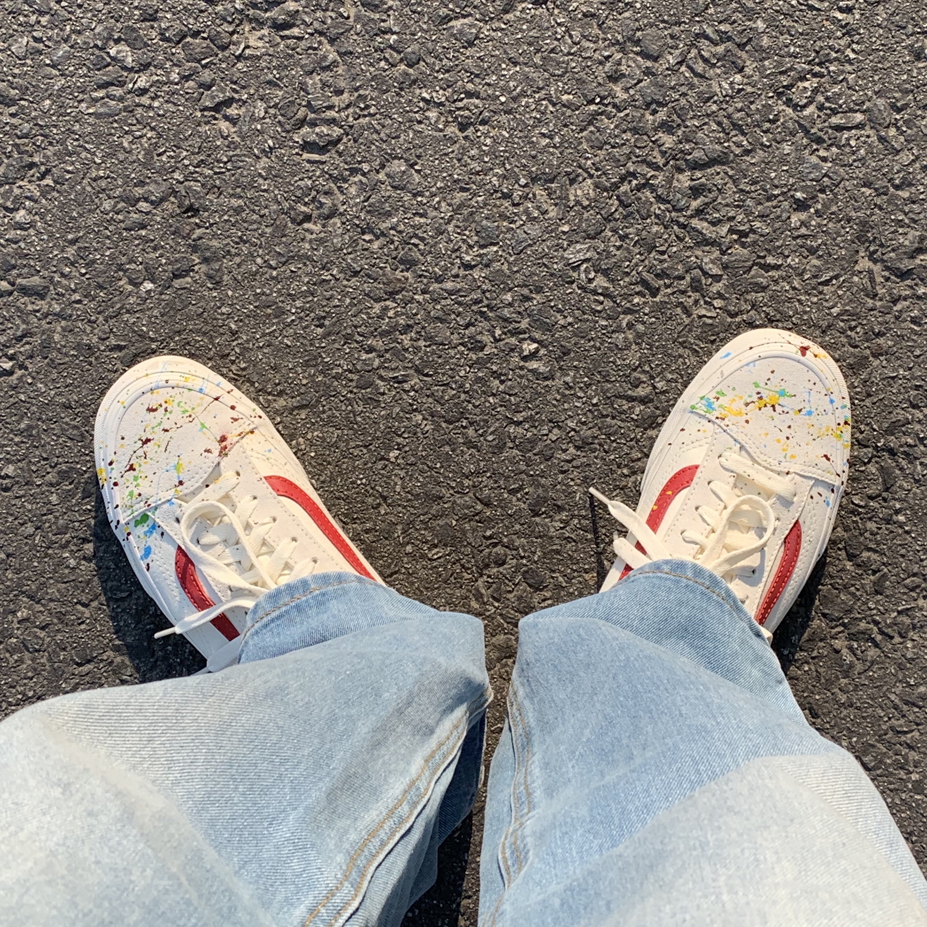 Vans Style 36 Marshmallow Racing Red 착용 스타일 - 2