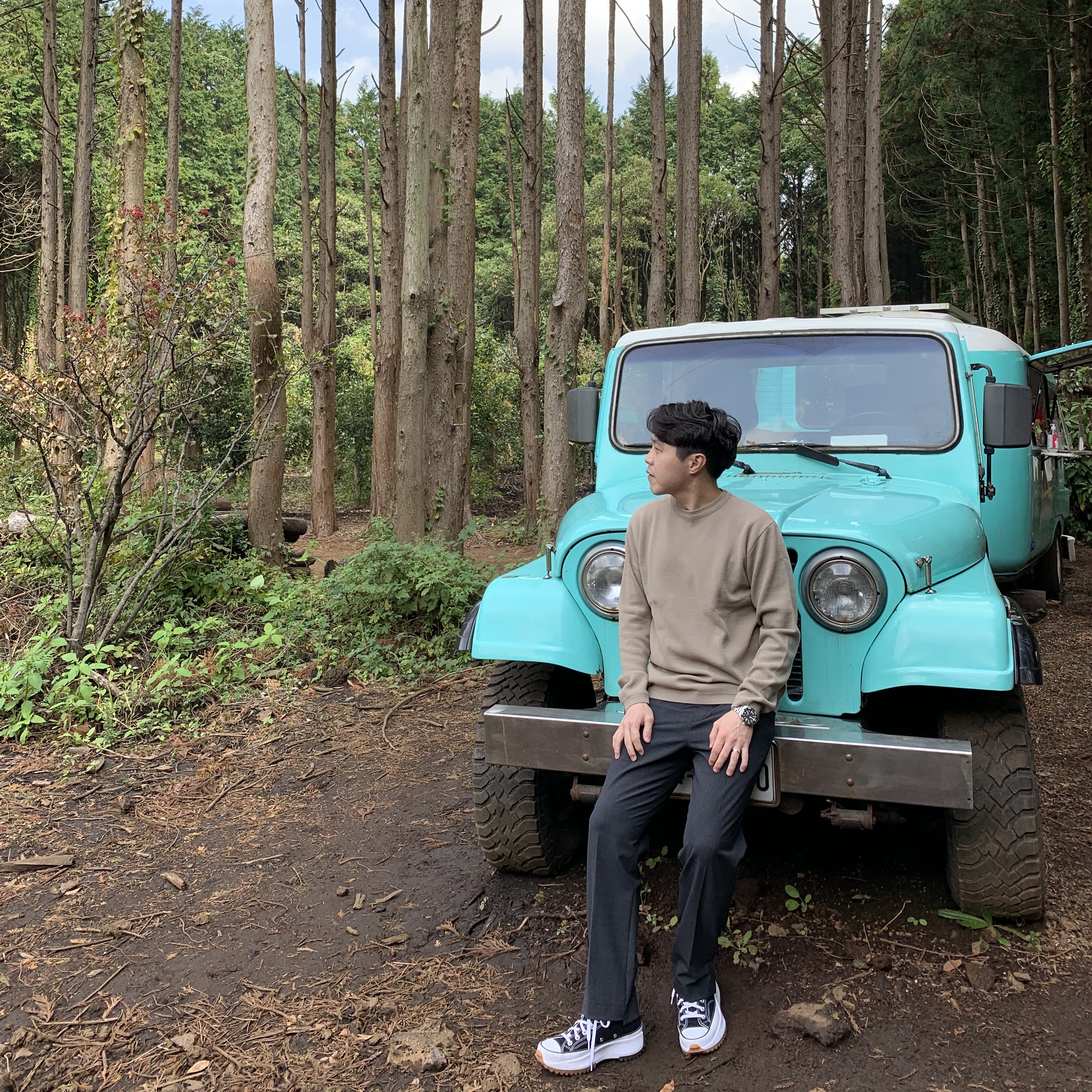 Converse Run Star Hike Hi Black White Gum 착용 스타일