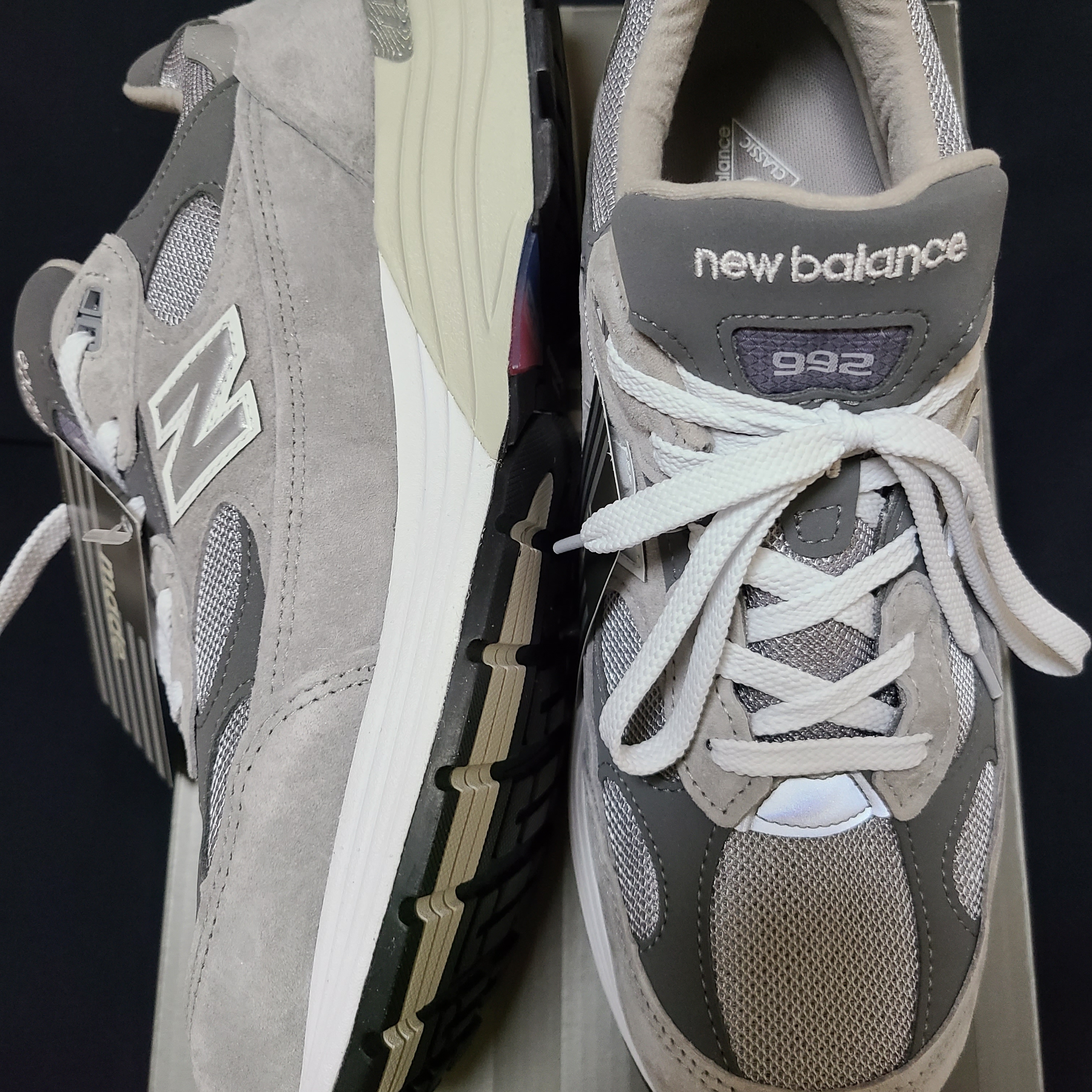 New Balance 992 Made in USA Grey - D Standard 착용 스타일 - 2