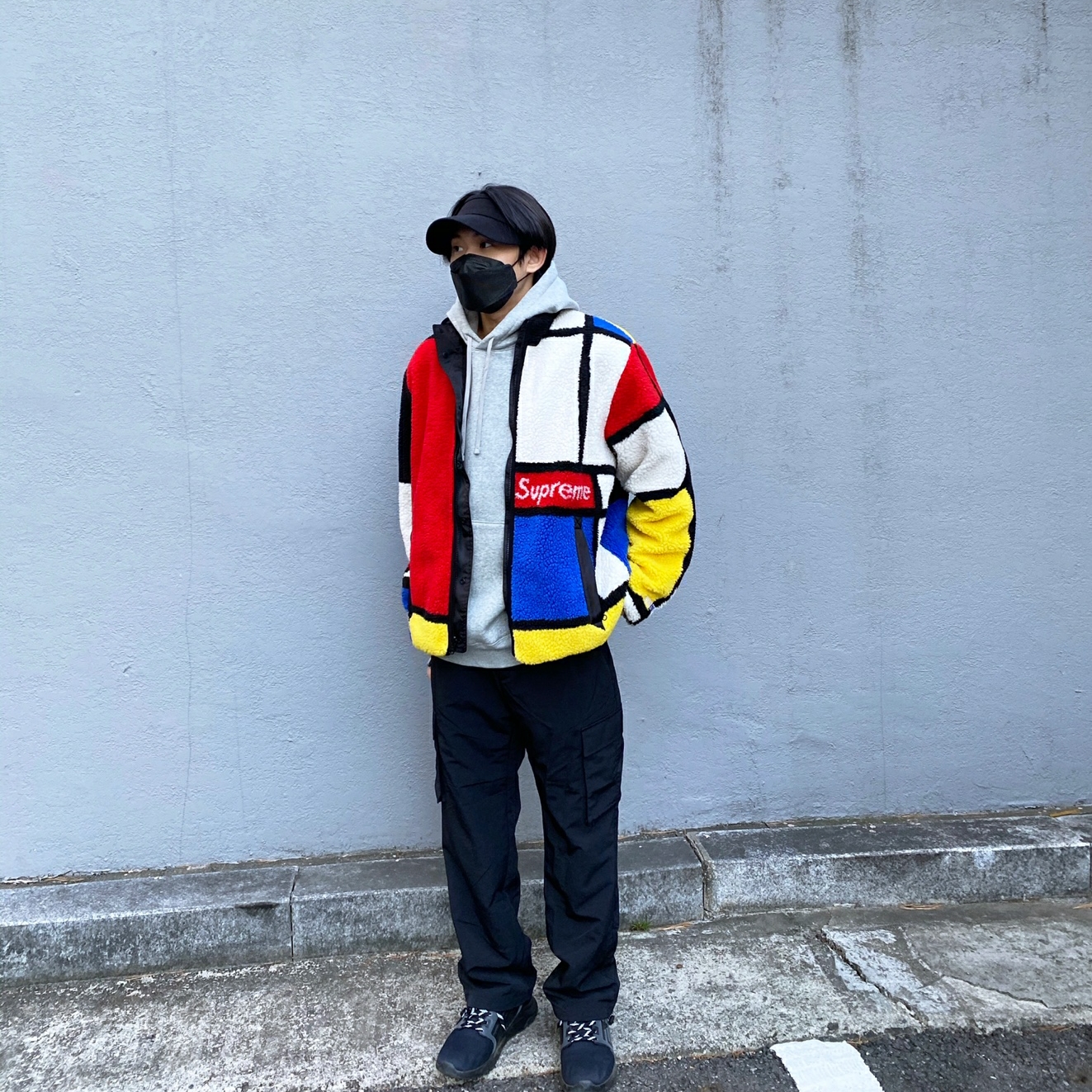 Supreme Reversible Colorblocked Fleece Jacket Red - 20FW 착용 스타일 - 1