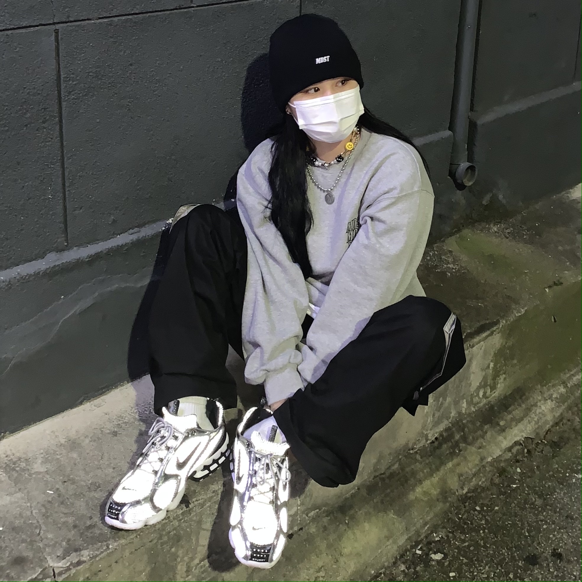 Nike x Stussy Air Zoom Spiridon Cage 2 Pure Platinum 착용 스타일 - 1