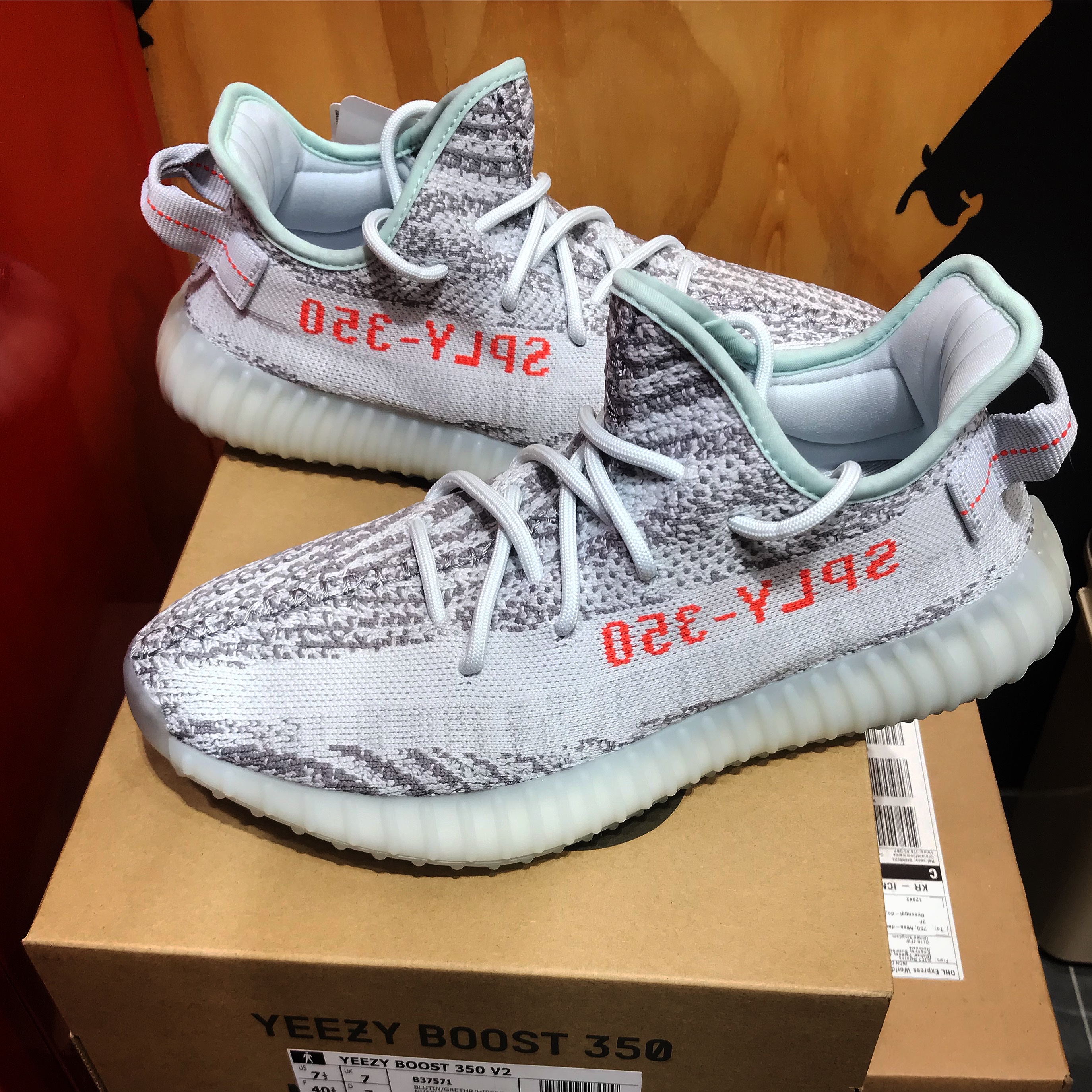 Adidas Yeezy Boost 350 V2 Blue Tint 2017 착용 스타일