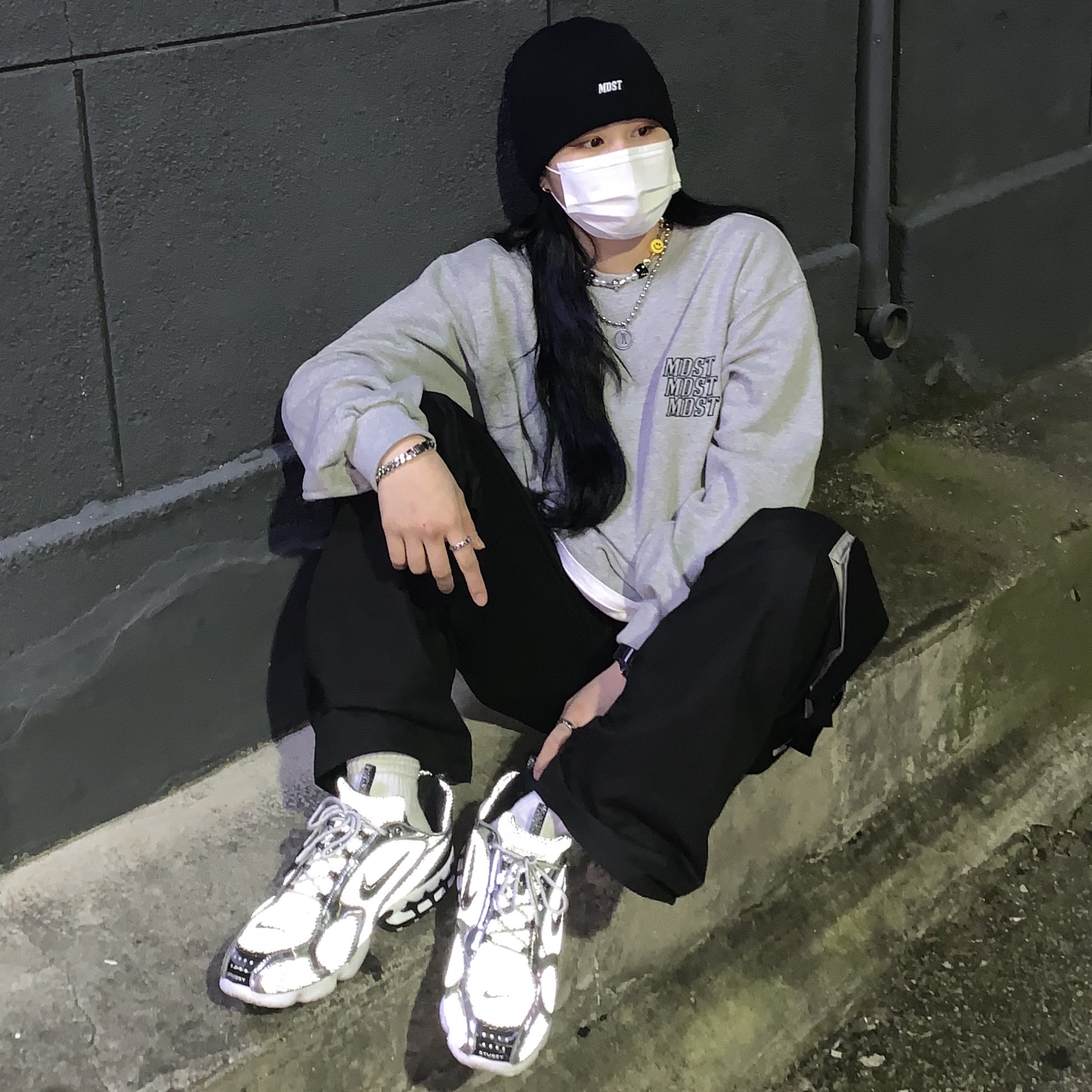 Nike x Stussy Air Zoom Spiridon Cage 2 Pure Platinum 착용 스타일 - 3