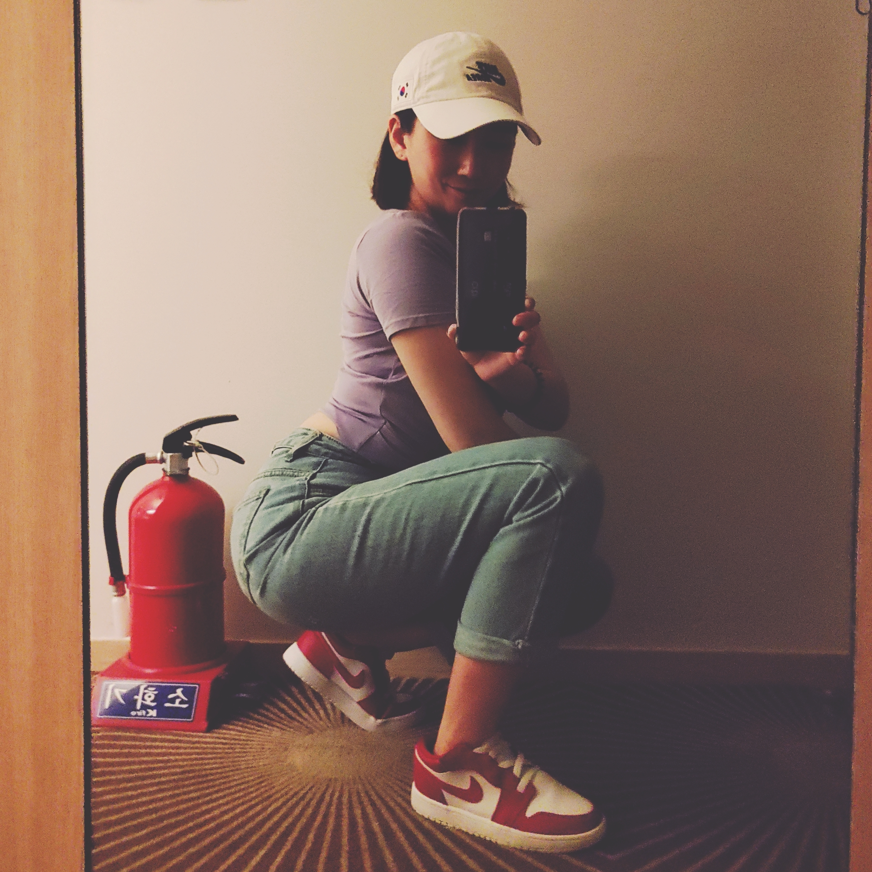 Jordan 1 Low Gym Red White, Nike H86 Seoul Cap White 착용 스타일