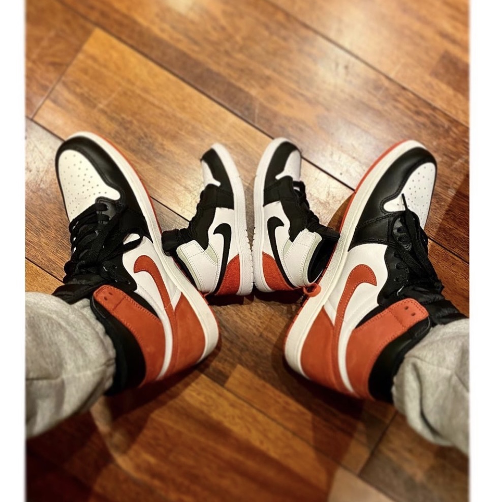 Jordan 1 Retro High OG Track Red, (TD) Jordan 1 Mid Alt Track Red 착용 스타일