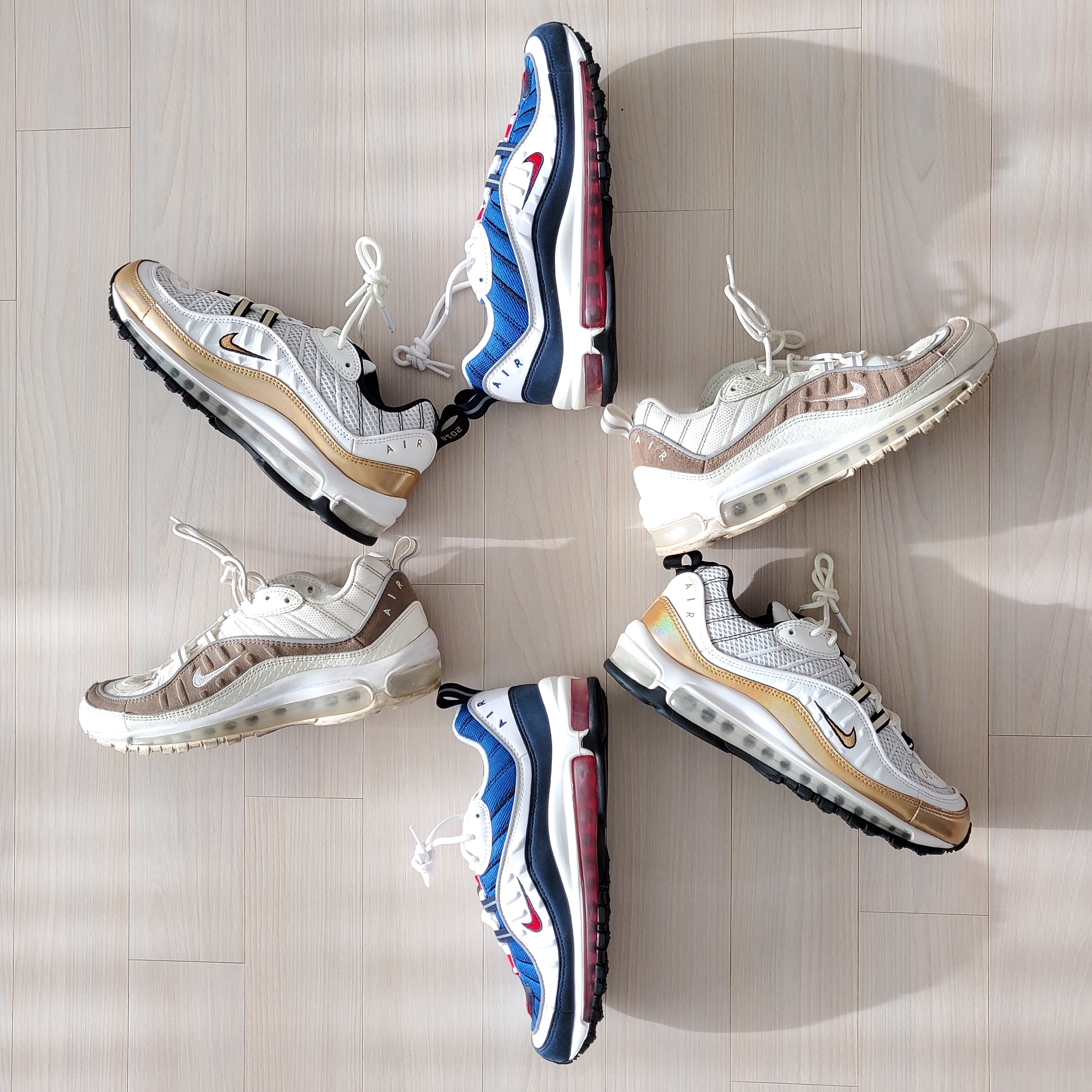 Nike Air Max 98 Gundam 2018, Nike Air Max 98 Exotic Skins 착용 스타일