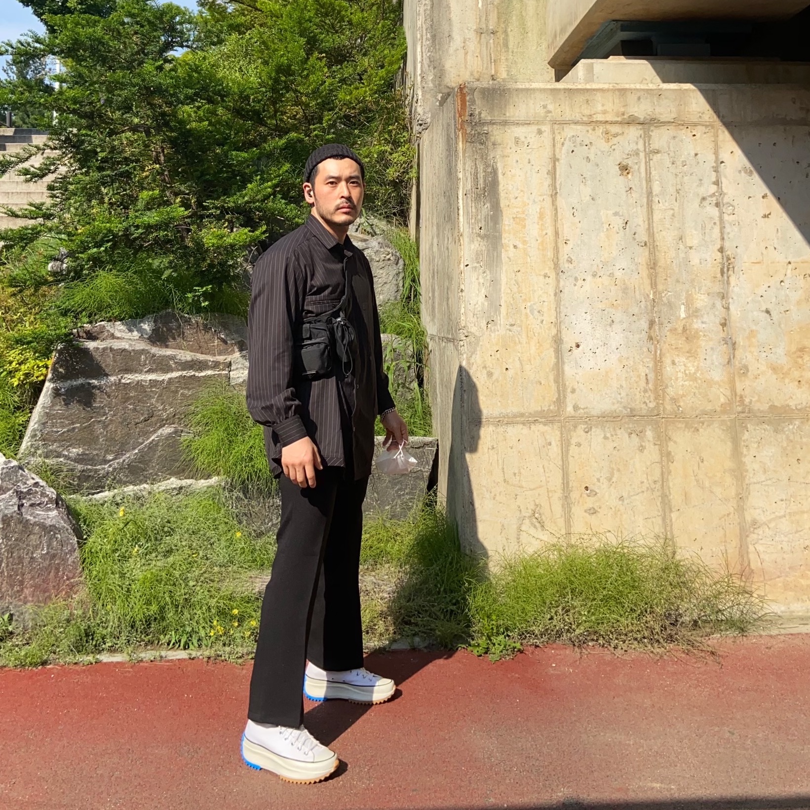 Converse x JW Anderson Run Star Hike Hi White 착용 스타일