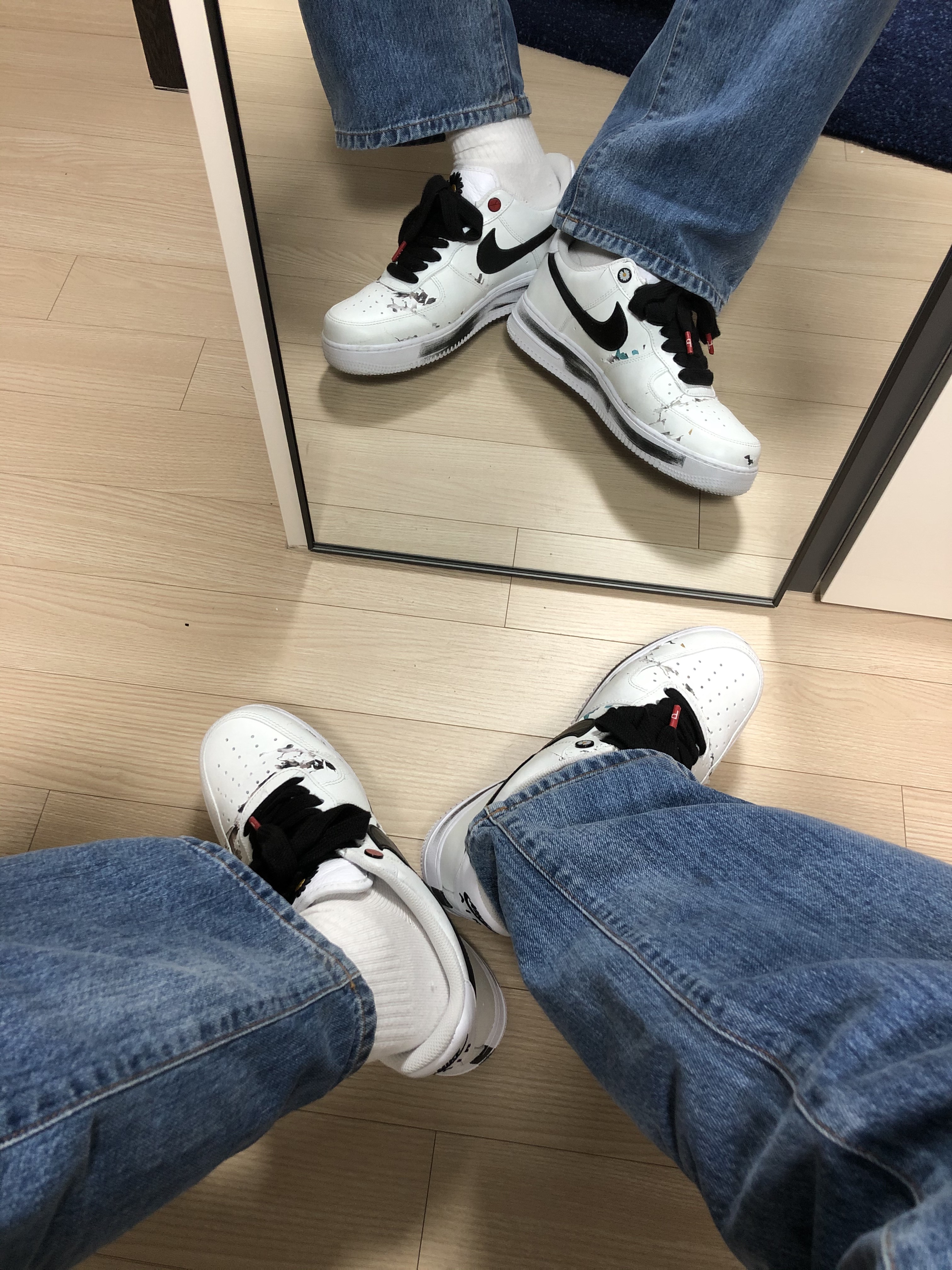 Nike x Peaceminusone Air Force 1 Low Para-Noise 2.0 착용 스타일