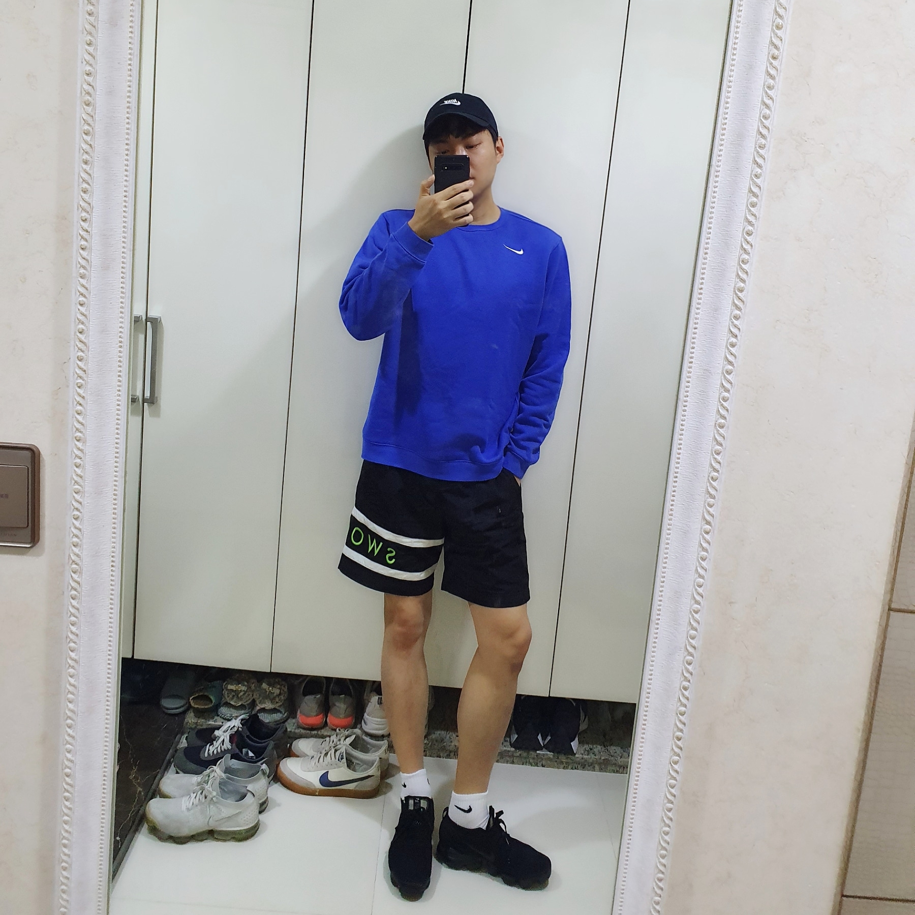 Nike Air VaporMax Flyknit 3.0 Triple Black, Nike x J.Crew Killshot 2 Sail Midnight Navy 착용 스타일