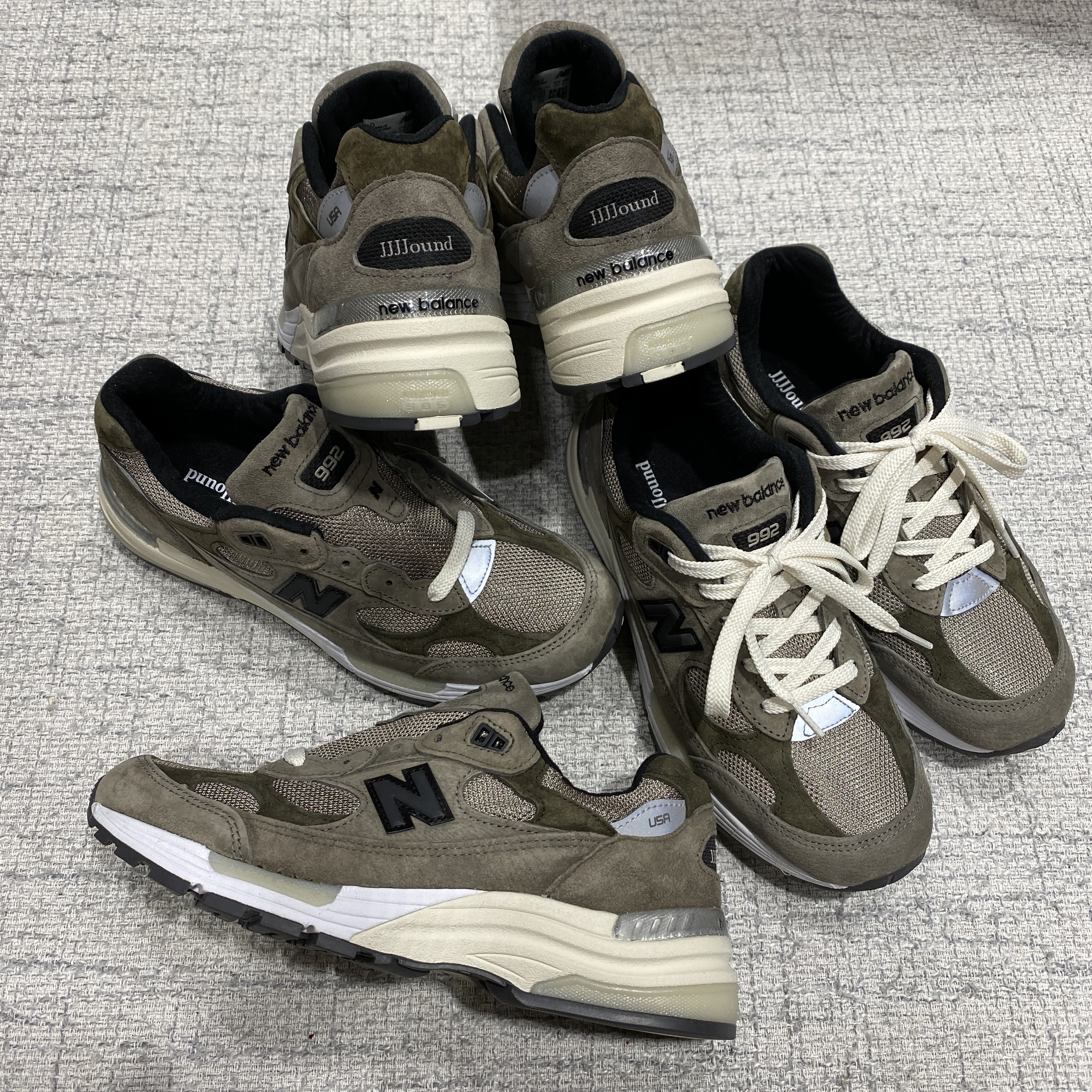 New Balance x JJJJound 992 Made in USA Grey 착용 스타일