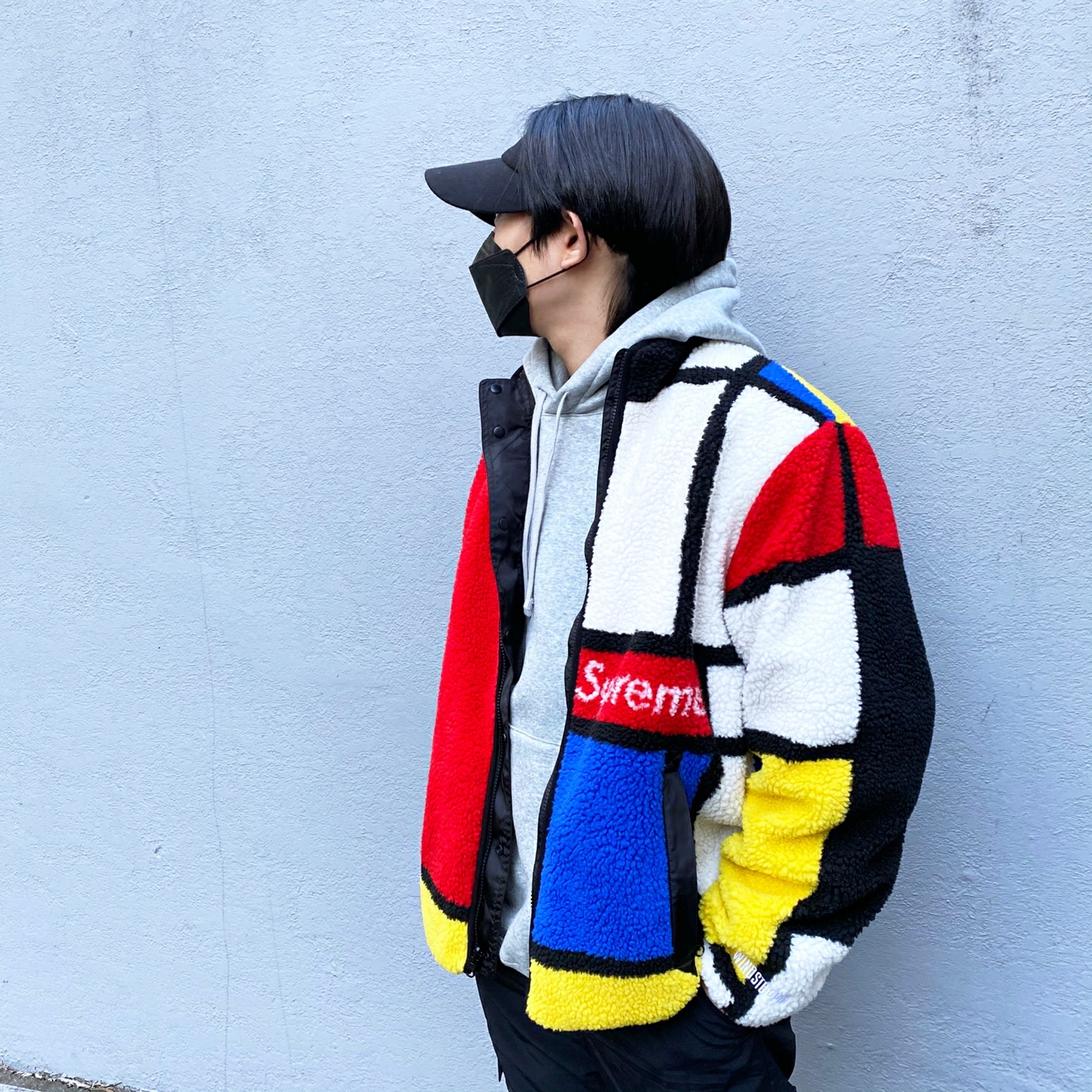 Supreme Reversible Colorblocked Fleece Jacket Red - 20FW 착용 스타일 - 2