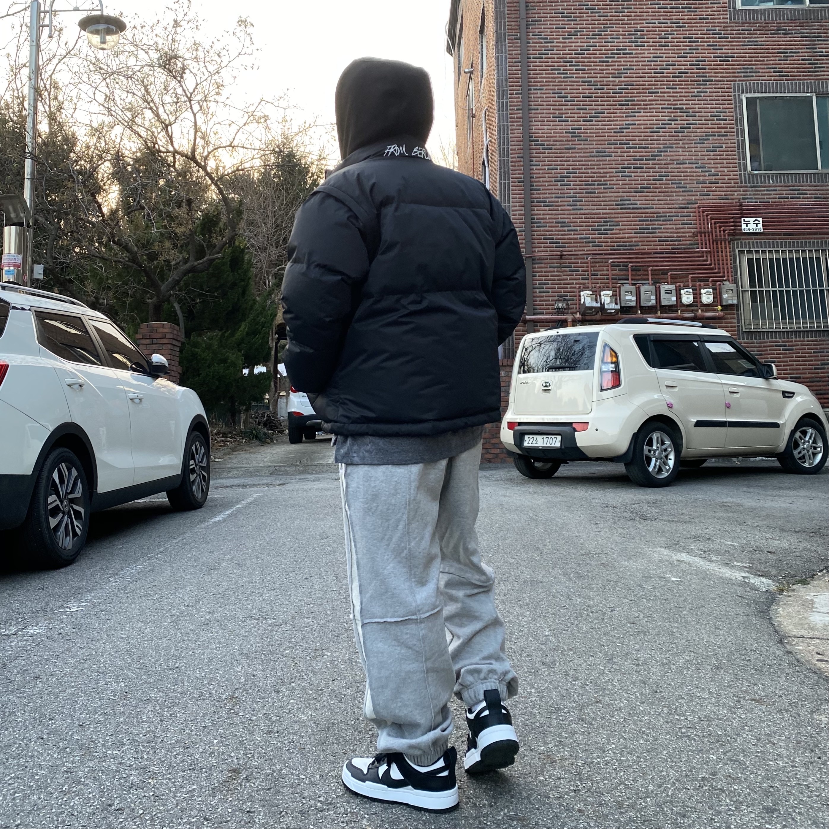 (W) Nike Dunk Low Disrupt Black White 착용 스타일