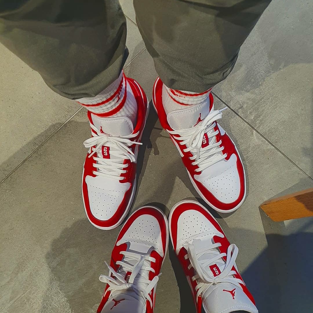 Jordan 1 Low Gym Red White, (GS) Jordan 1 Low Gym Red White 착용 스타일