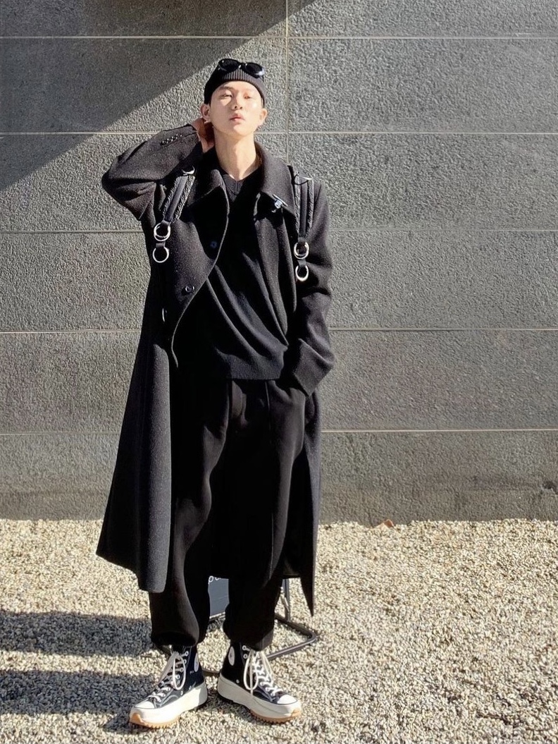 Converse x JW Anderson Run Star Hike Hi Black 착용 스타일