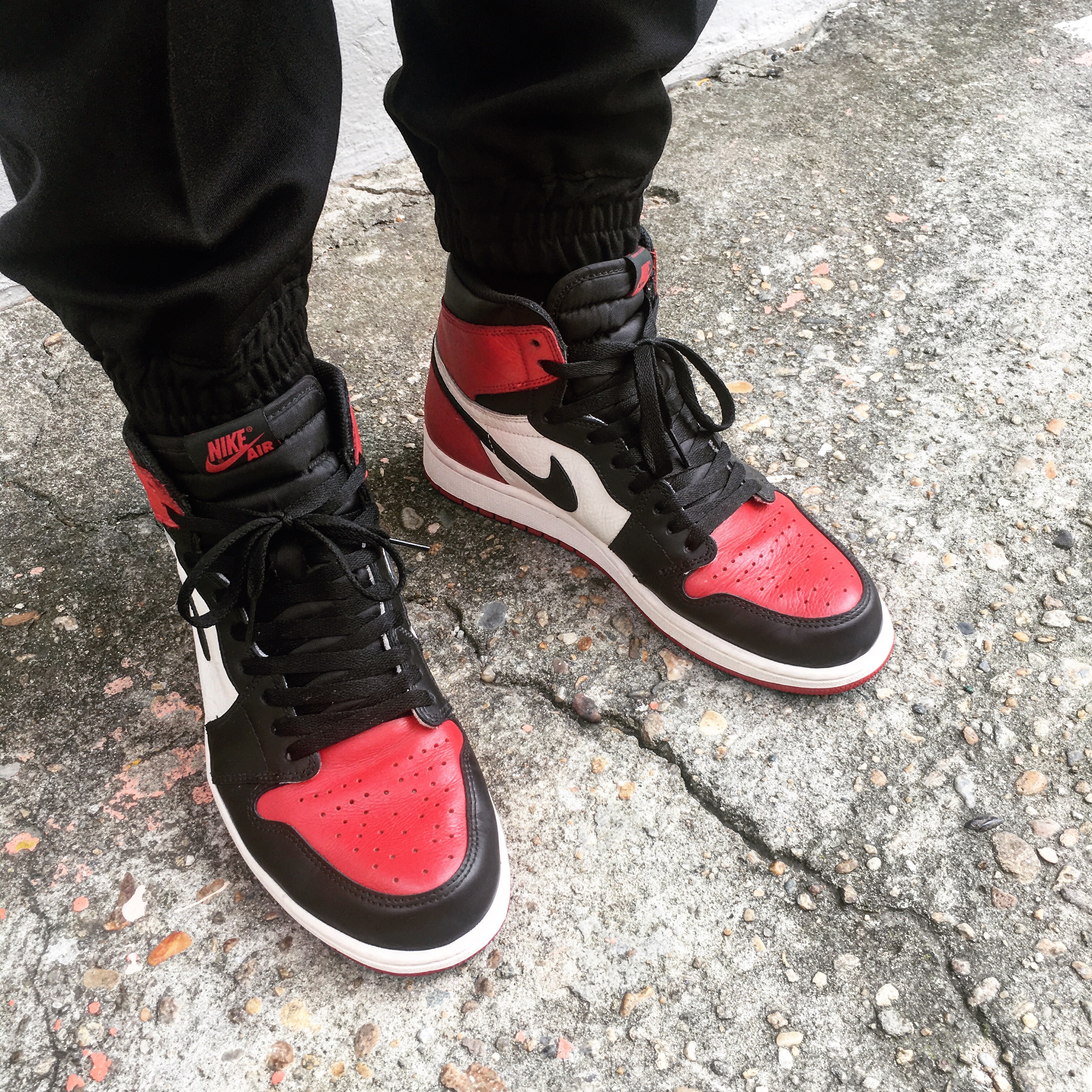 Jordan 1 Retro High OG Bred Toe 착용 스타일