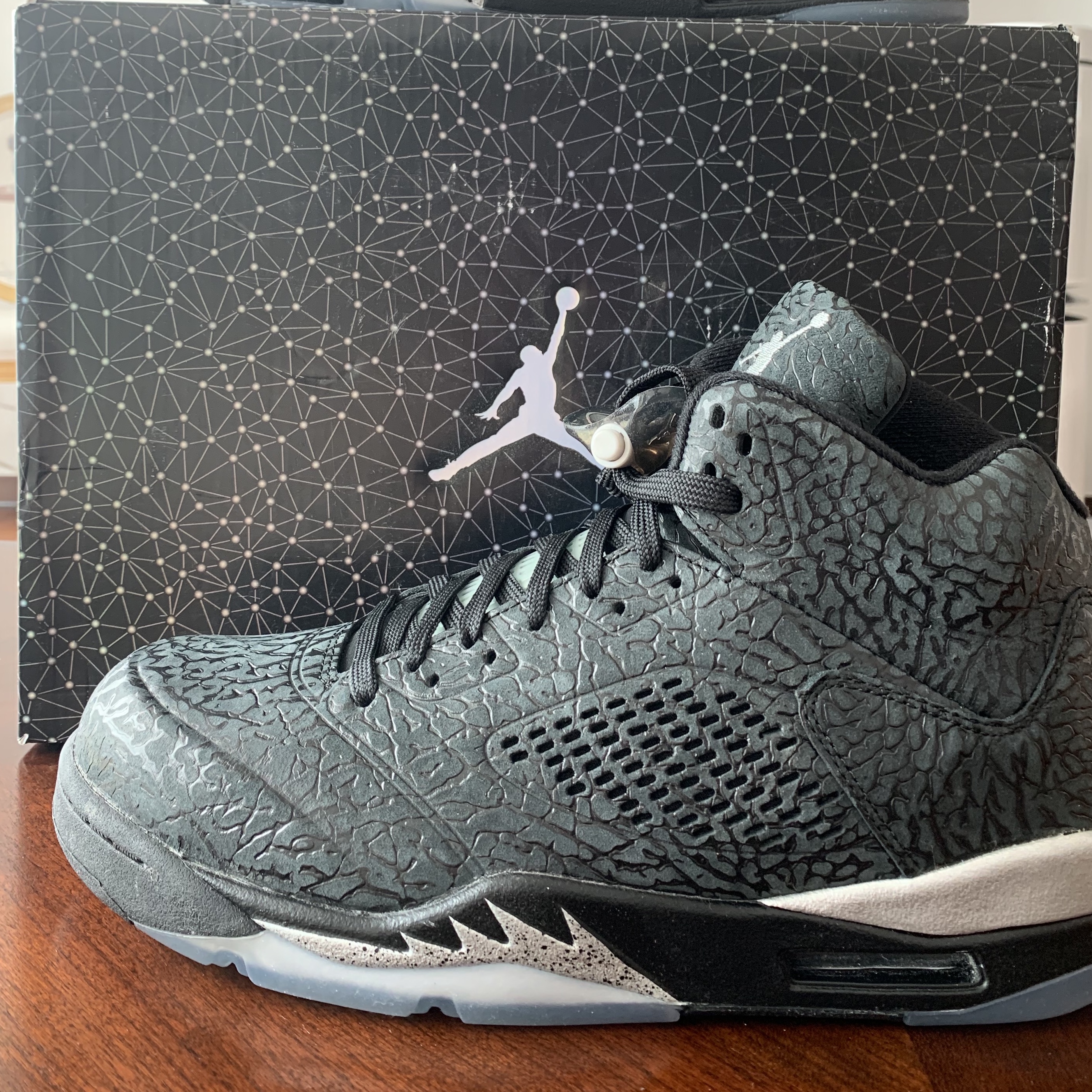 Jordan 5 Retro 3Lab5 Black Silver 착용 스타일 - 1