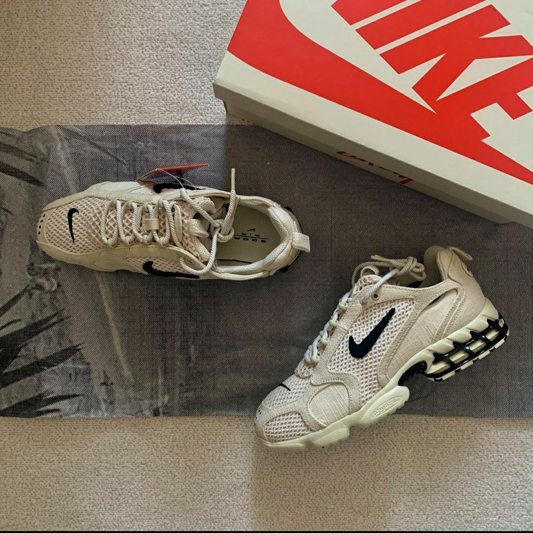 Nike x Stussy Air Zoom Spiridon Cage 2 Fossil 착용 스타일