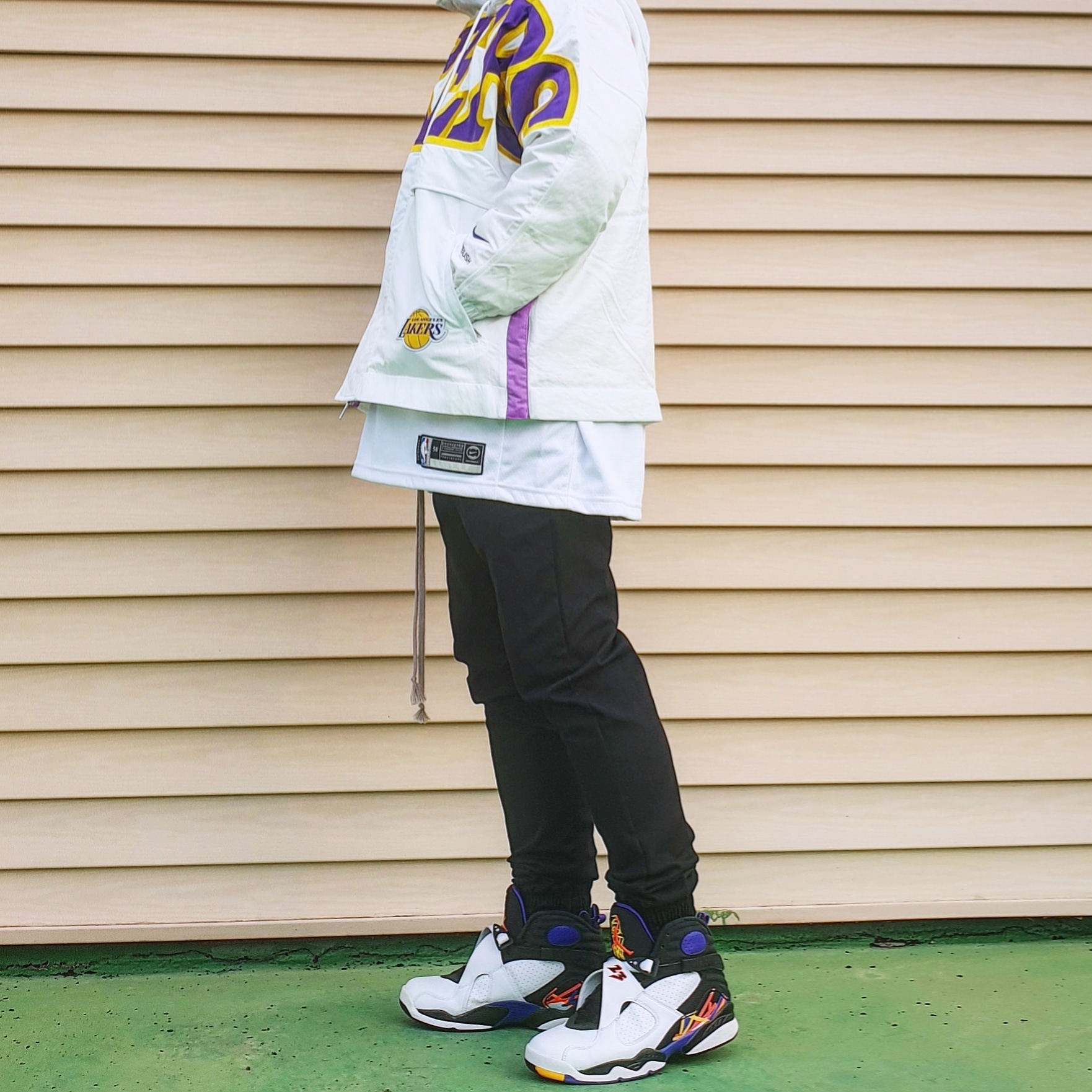 (W) Nike x Ambush NBA Collection Lakers Jacket - Asia, Jordan 8 Retro Three-Peat 착용 스타일
