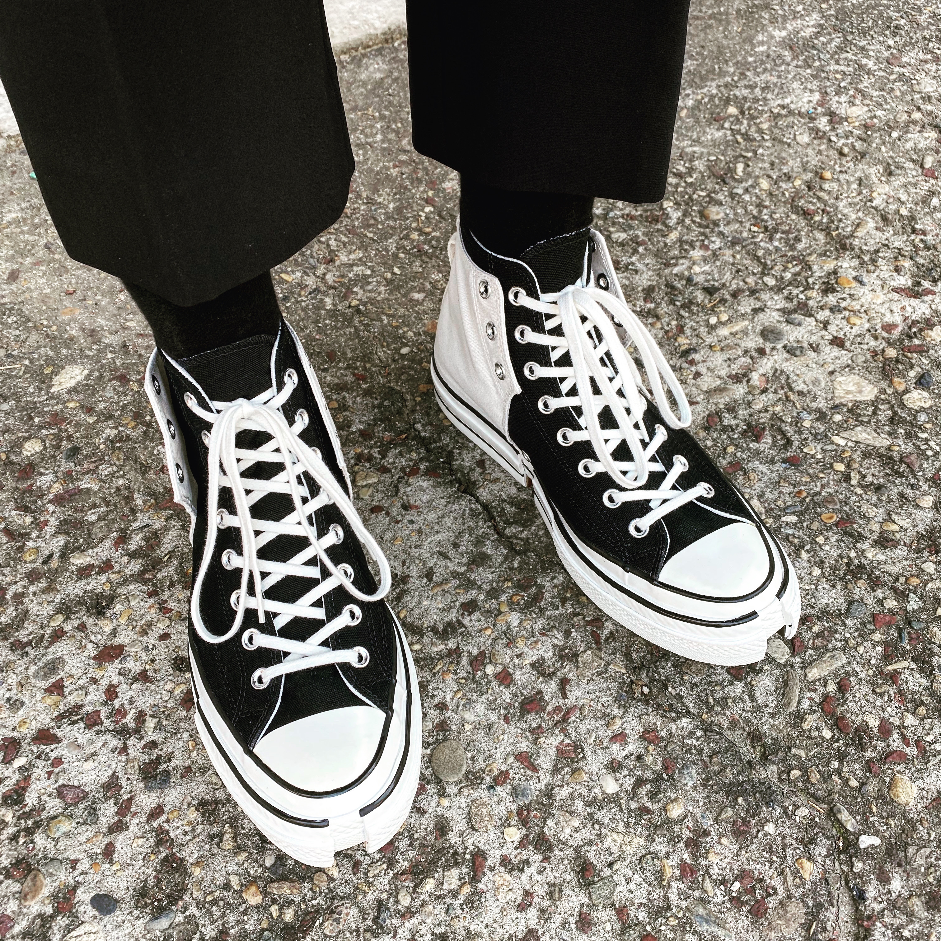 Converse x Feng Chen Wang Chuck 70 2-in-1 Natural Ivory Black 착용 스타일