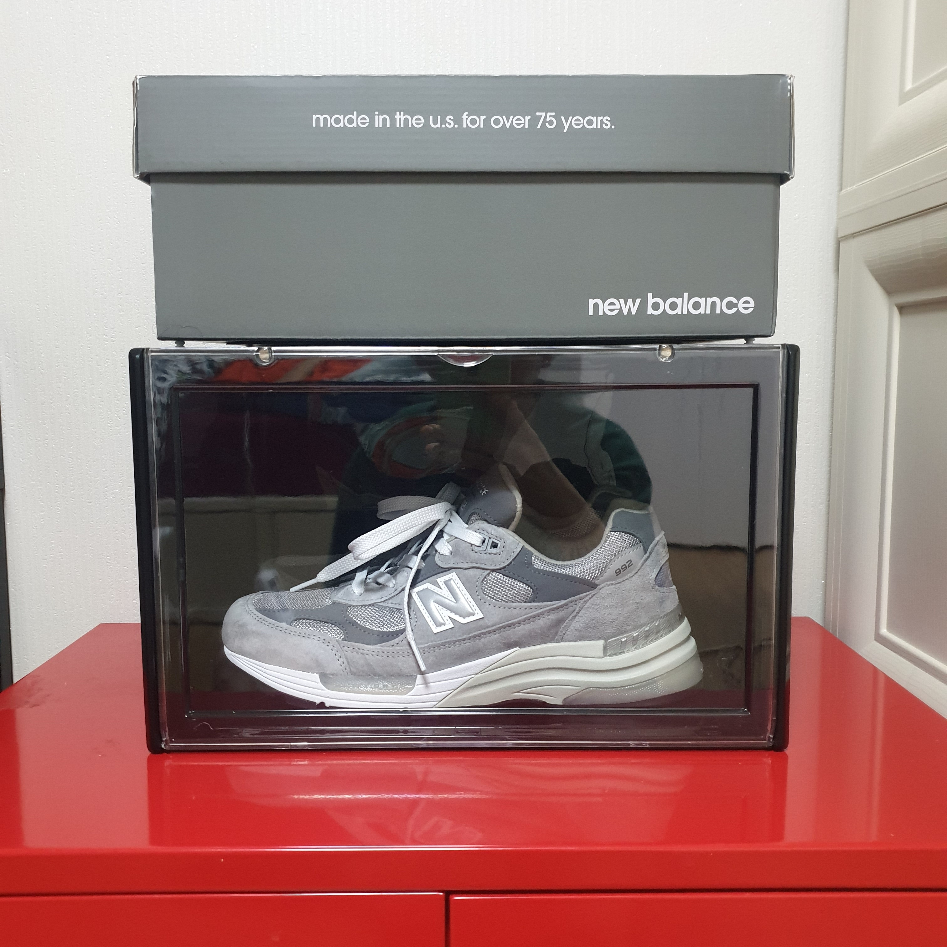New Balance 992 Made in USA Grey - D Standard 착용 스타일 - 2