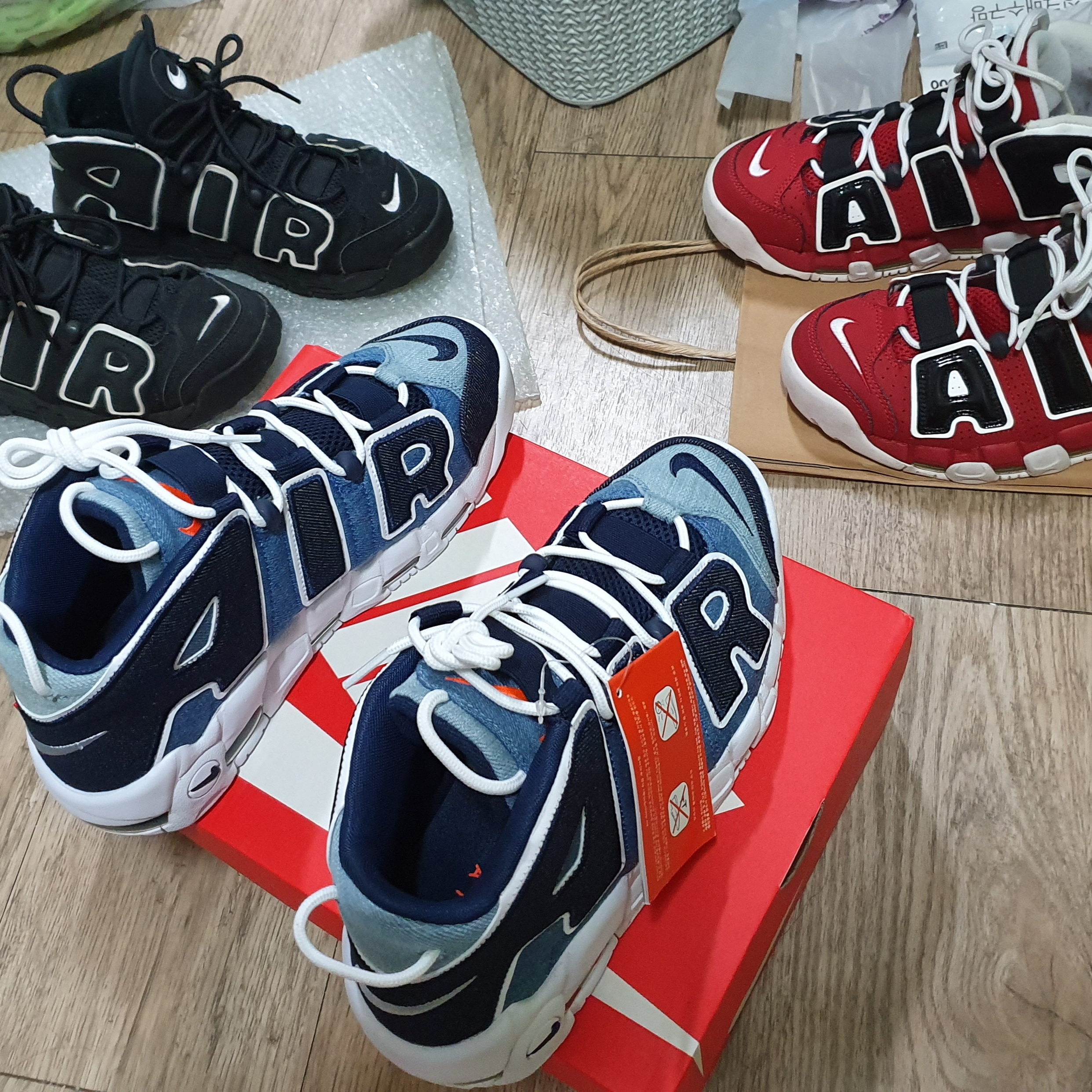 Nike Air More Uptempo Black White 2020, Nike Air More Uptempo 96 Denim 착용 스타일