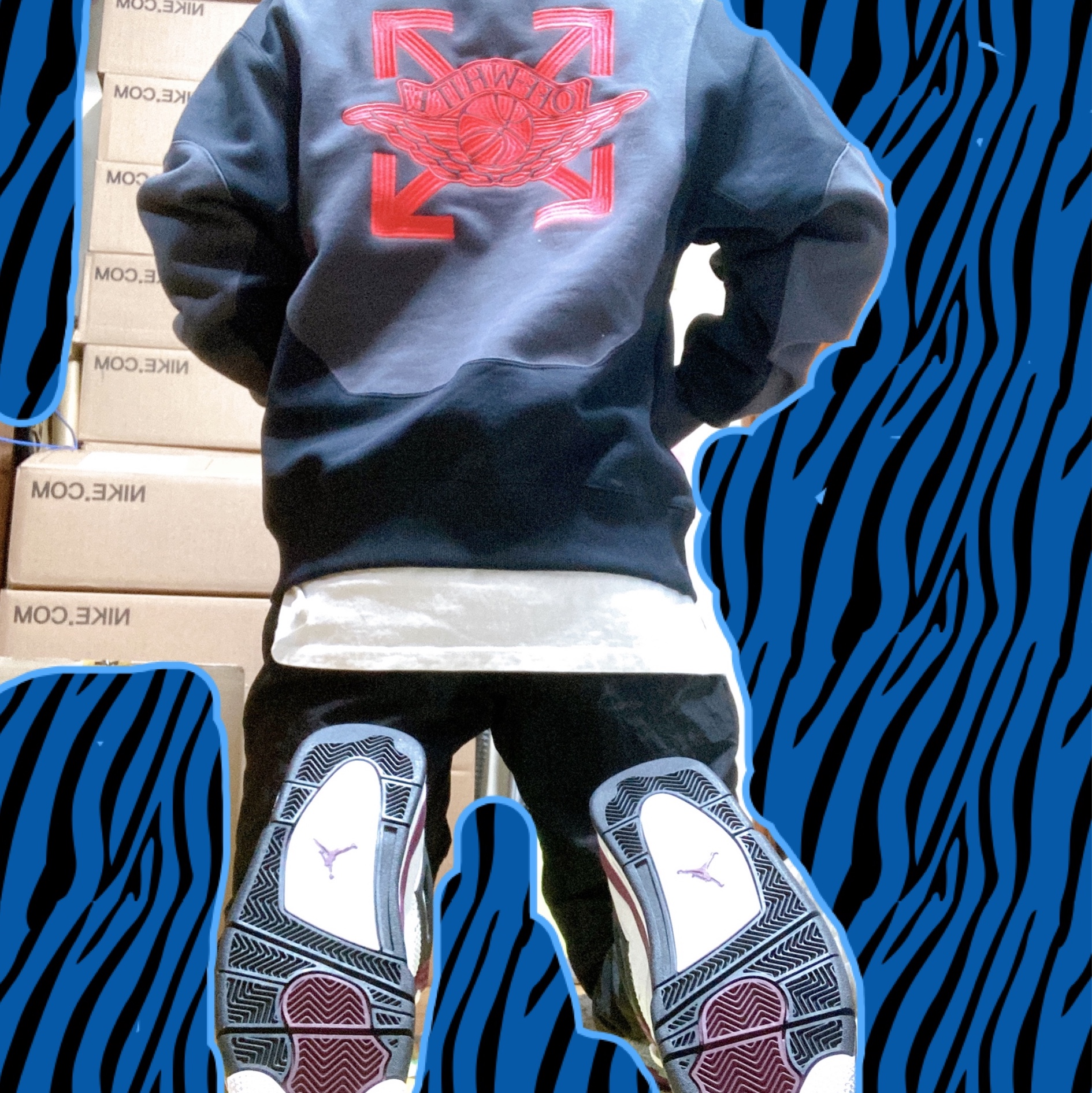 Jordan 4 x Paris Saint-Germain Retro Neutral Grey Bordeaux 착용 스타일