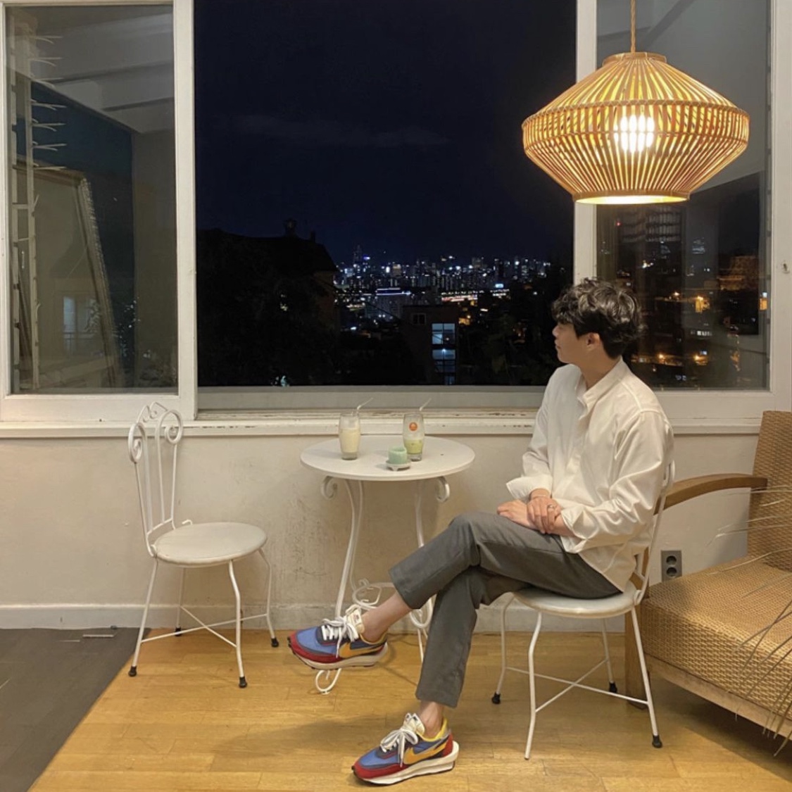 Nike x Sacai LDWaffle Blue Multi 착용 스타일