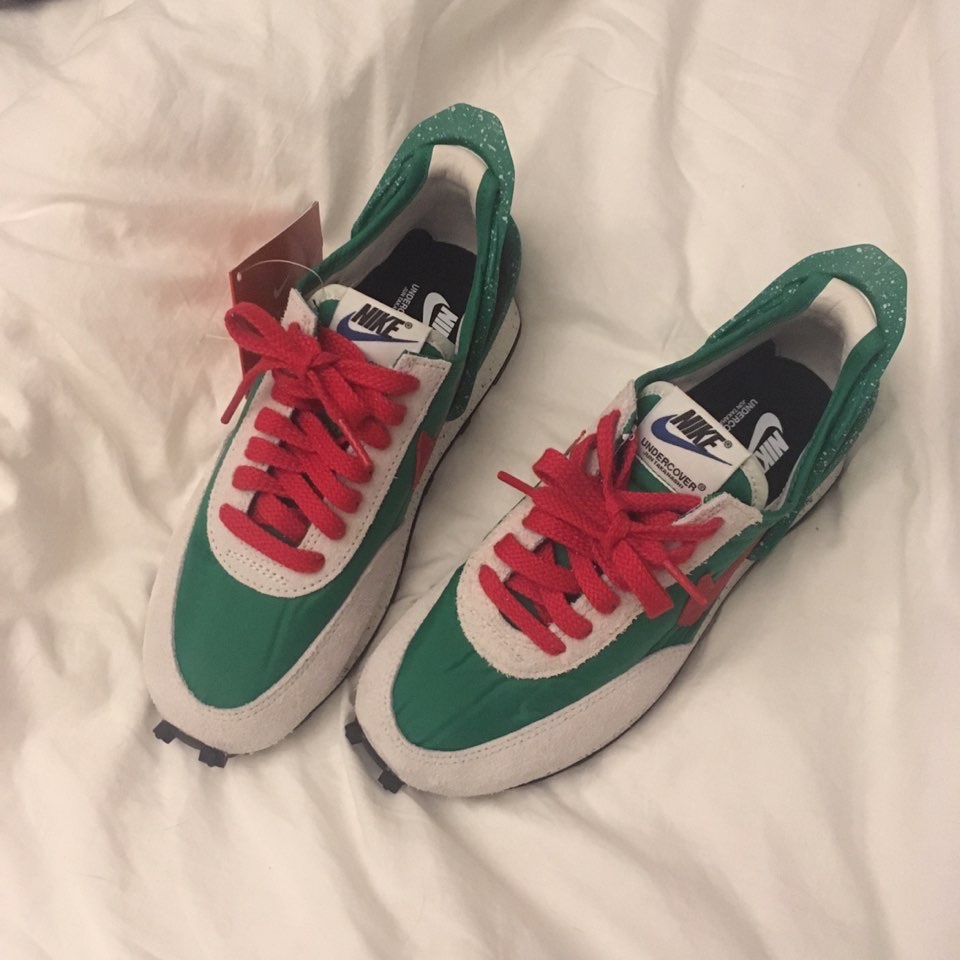 (W) Nike x Undercover Daybreak Lucky Green Red 착용 스타일 - 3
