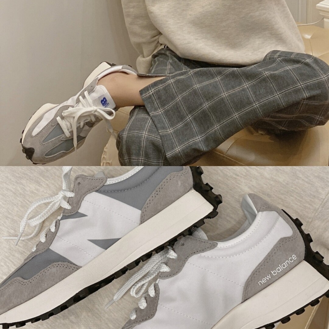 New Balance 327 Grey 착용 스타일