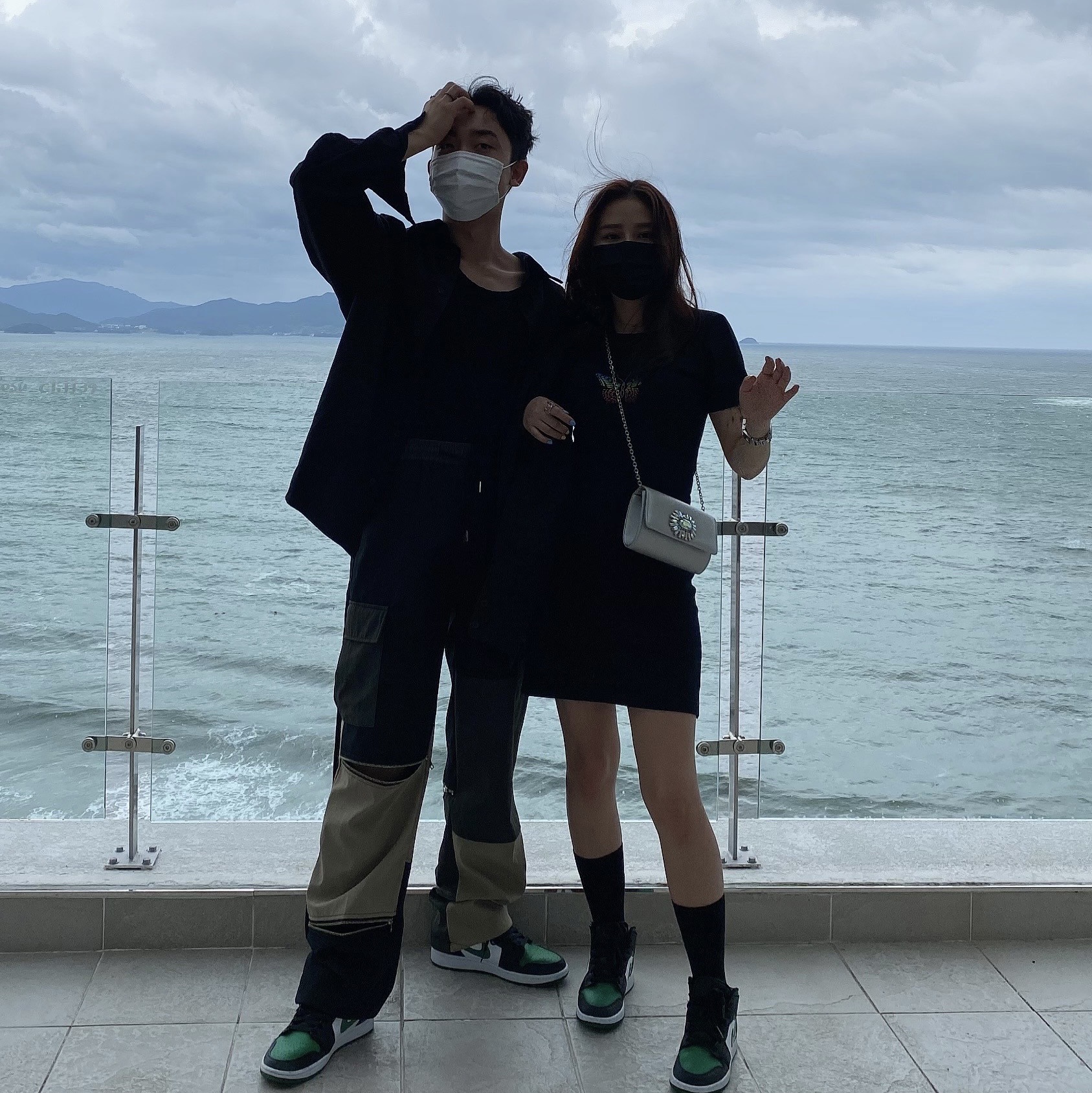 Jordan 1 Mid Green Toe 착용 스타일