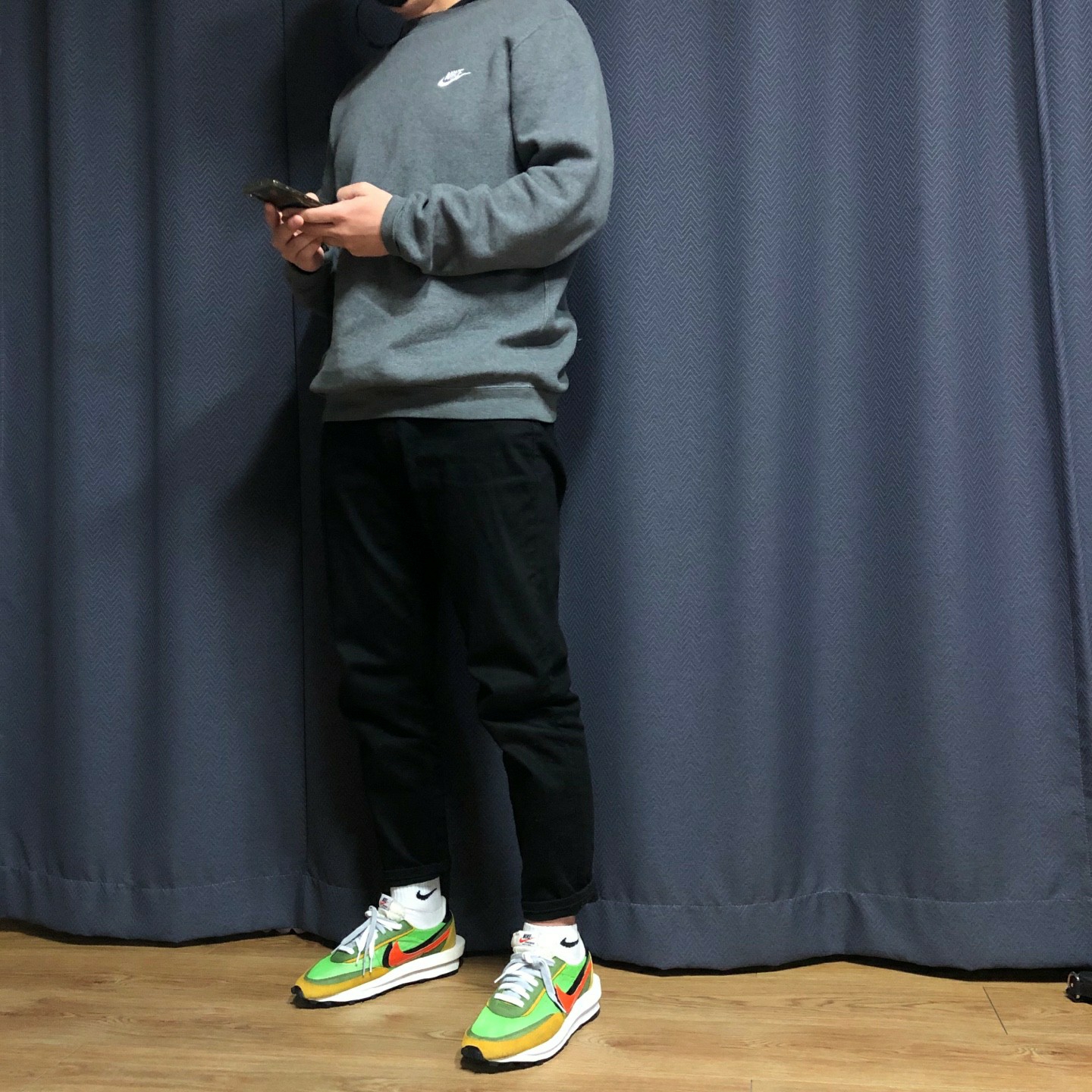 Nike x Sacai LDWaffle Green Multi 착용 스타일