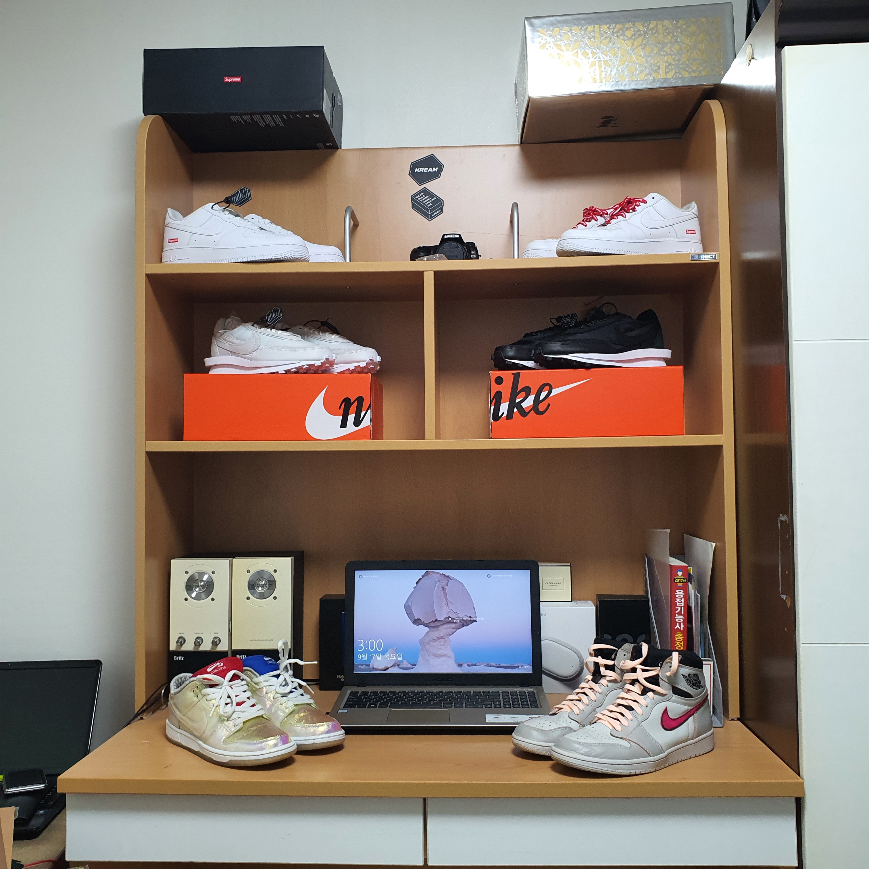 Nike x Concepts SB Dunk Low Grail, Jordan 1 Retro High OG Defiant SB NYC to Paris 착용 스타일
