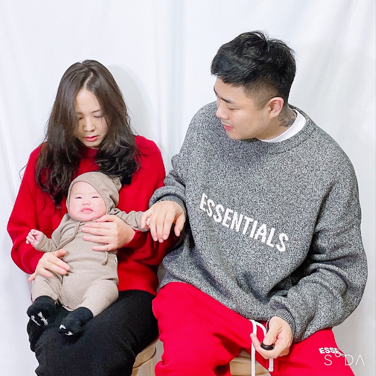 Essentials Knit Sweater Grey Melange - 20SS 착용 스타일