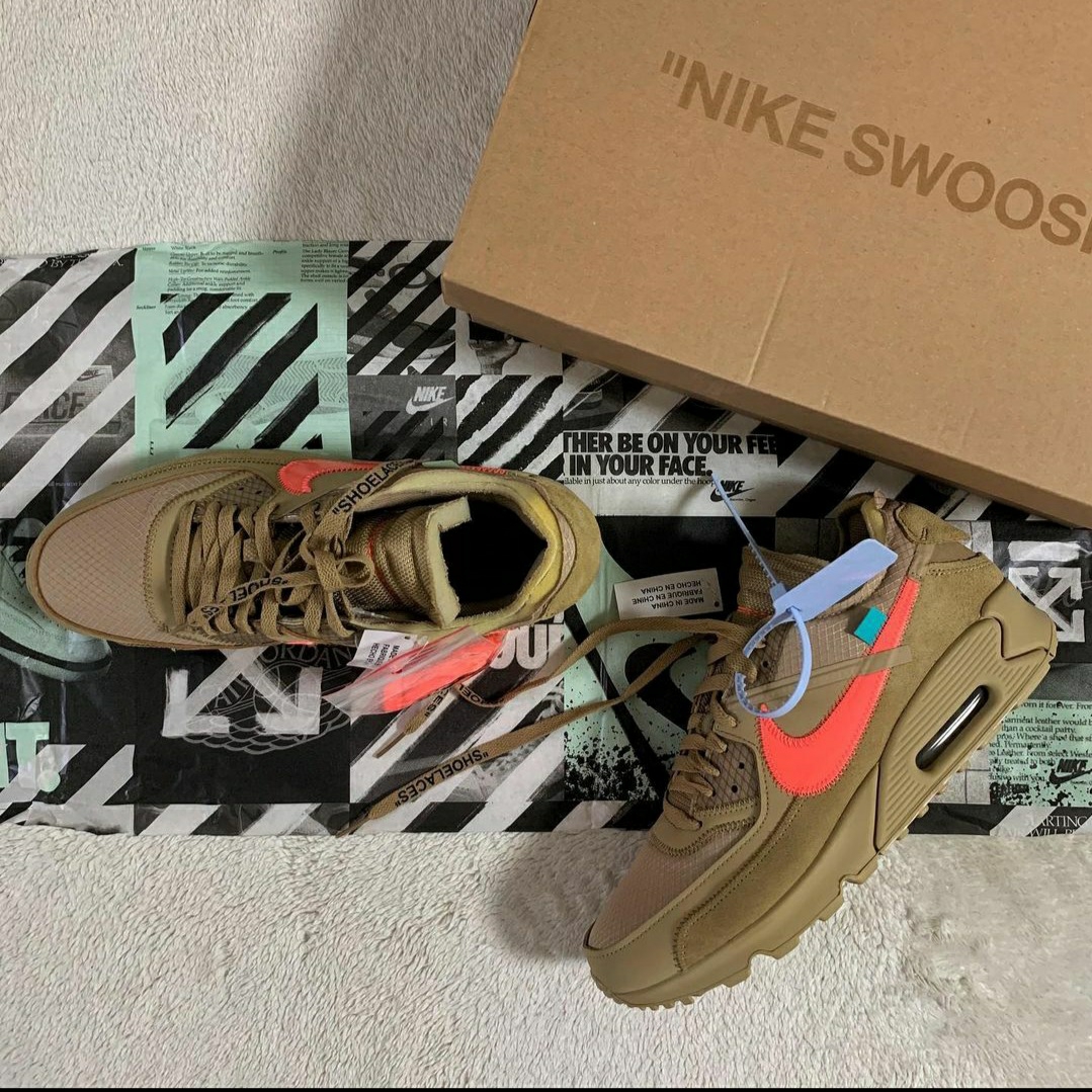 Nike x Off-White Air Max 90 V2 Desert Ore 착용 스타일
