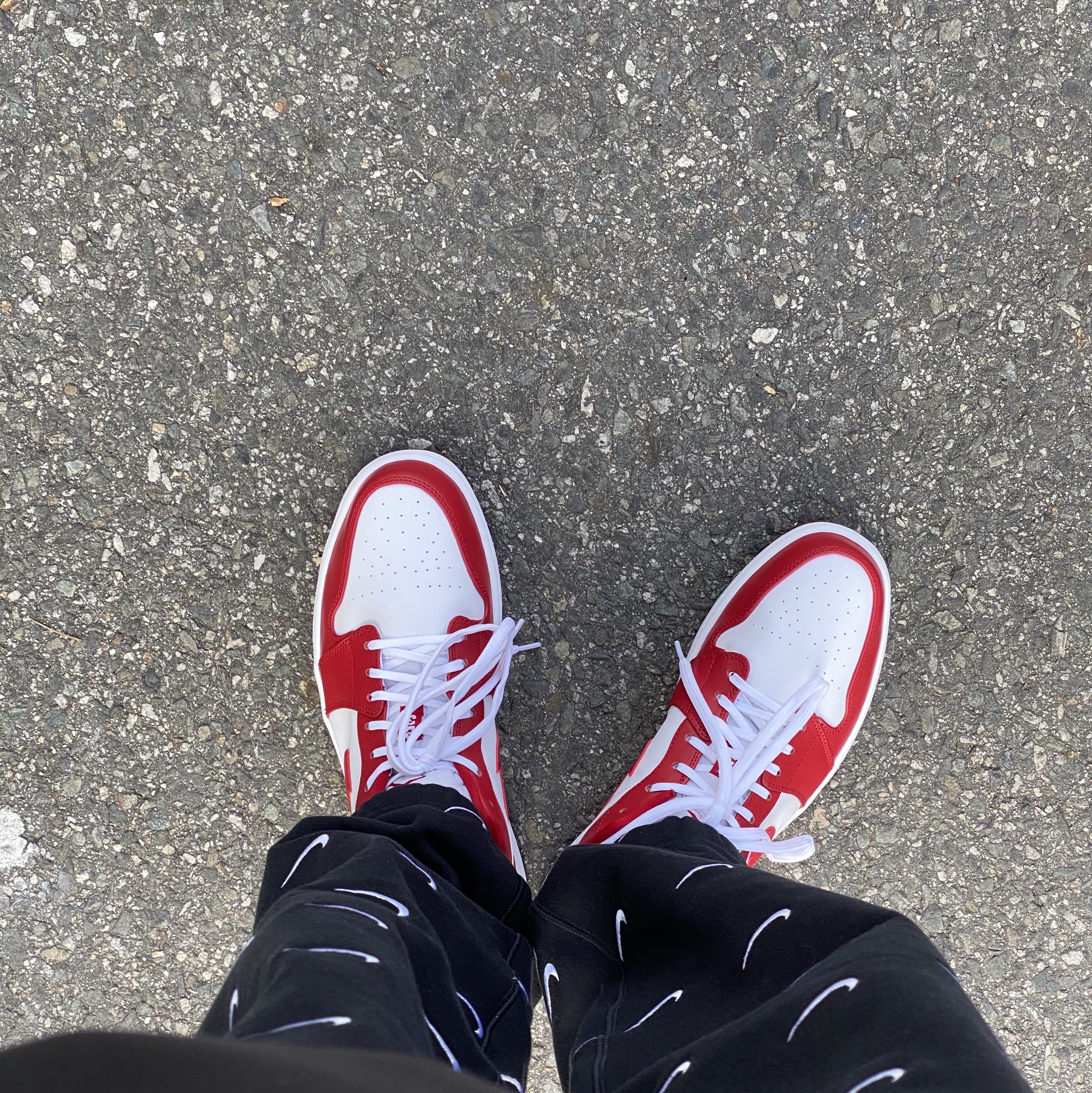 (GS) Jordan 1 Low Gym Red White 착용 스타일