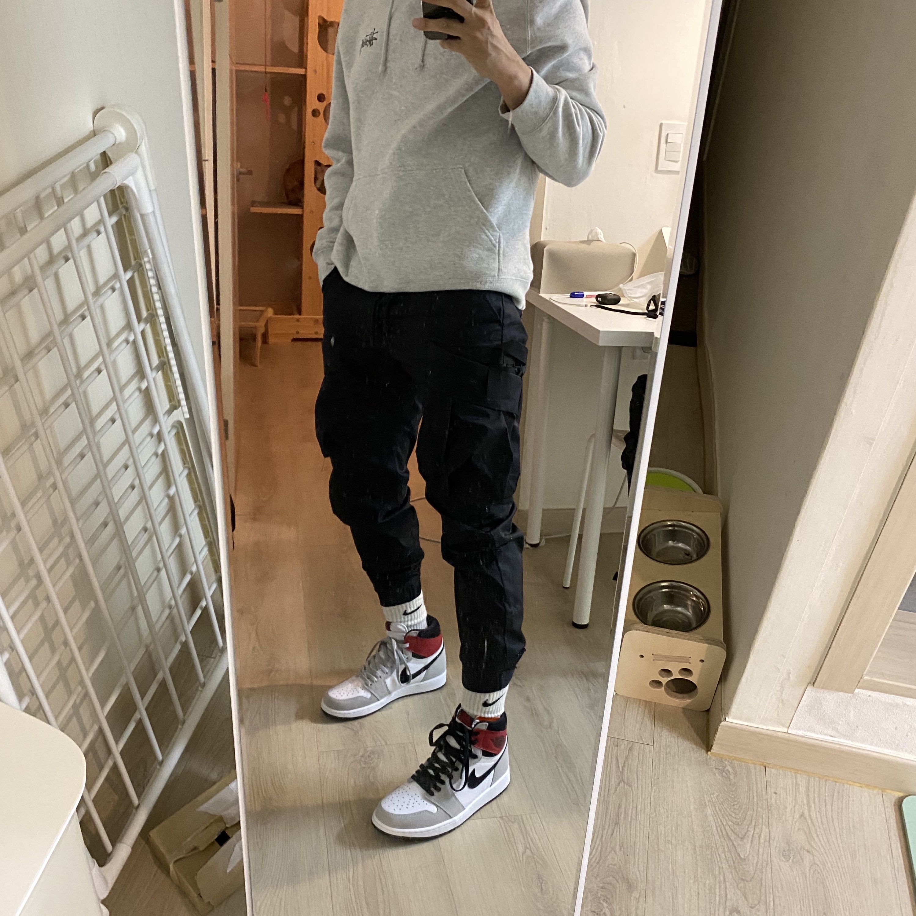 Jordan 1 Retro High OG Light Smoke Grey 착용 스타일 - 1