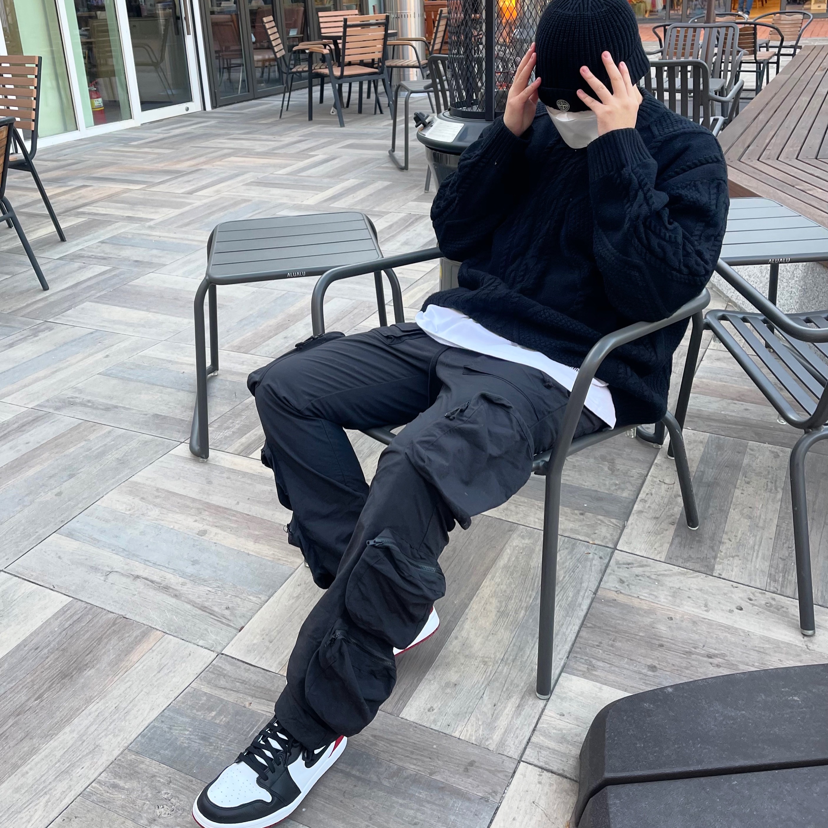 (W) Jordan 1 Retro High Satin Black Toe 착용 스타일