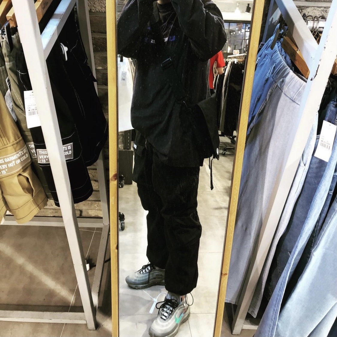 Nike x Off-White Air Max 97 Menta 착용 스타일