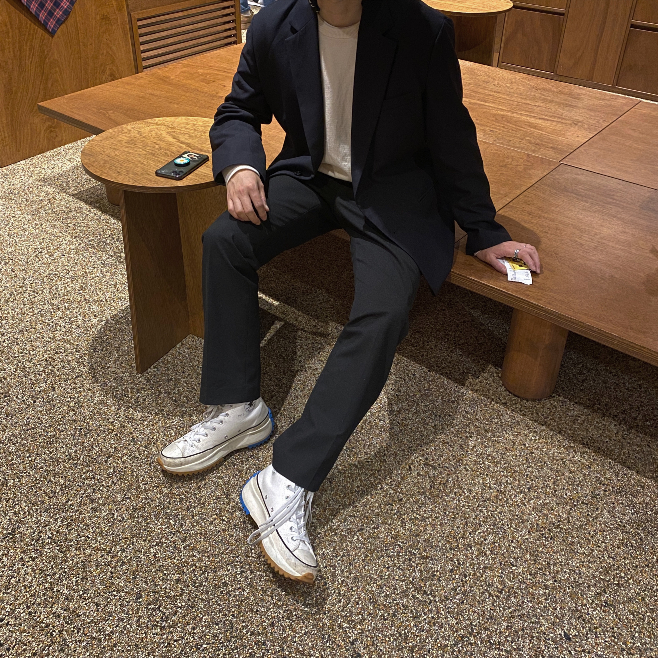 Converse x JW Anderson Run Star Hike Hi White 착용 스타일