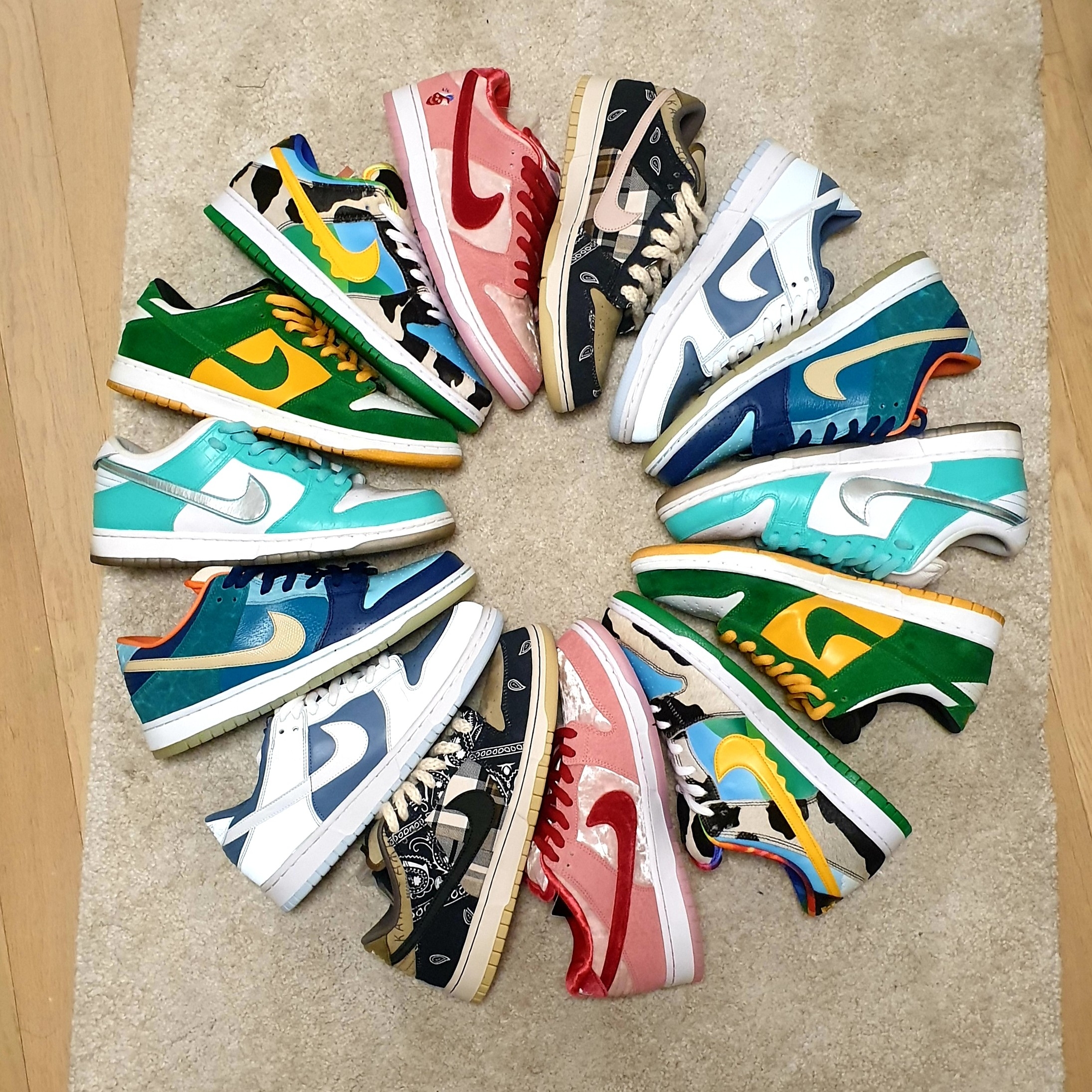 Nike x Travis Scott SB Dunk Low, Nike x Ben & Jerry's SB Dunk Low Chunky Dunky 착용 스타일