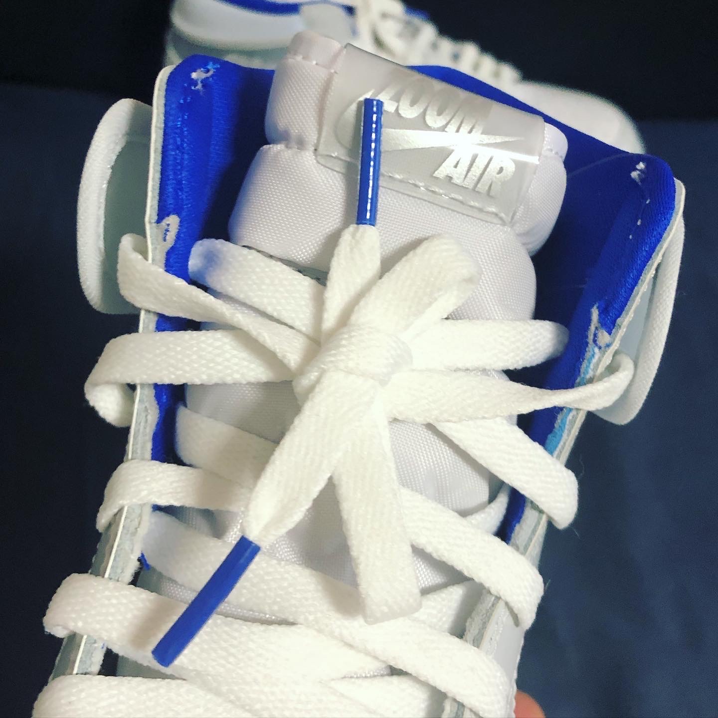 Jordan 1 Retro High Zoom White Racer Blue 착용 스타일 - 2