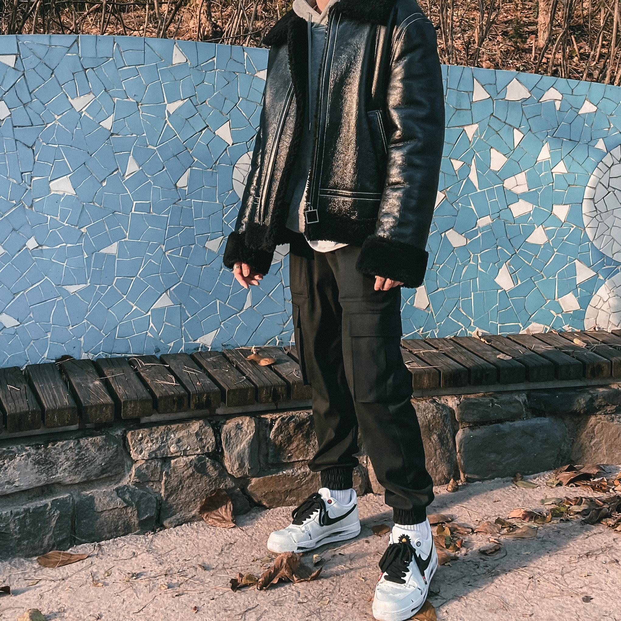 Nike x Peaceminusone Air Force 1 Low Para-Noise 2.0 착용 스타일
