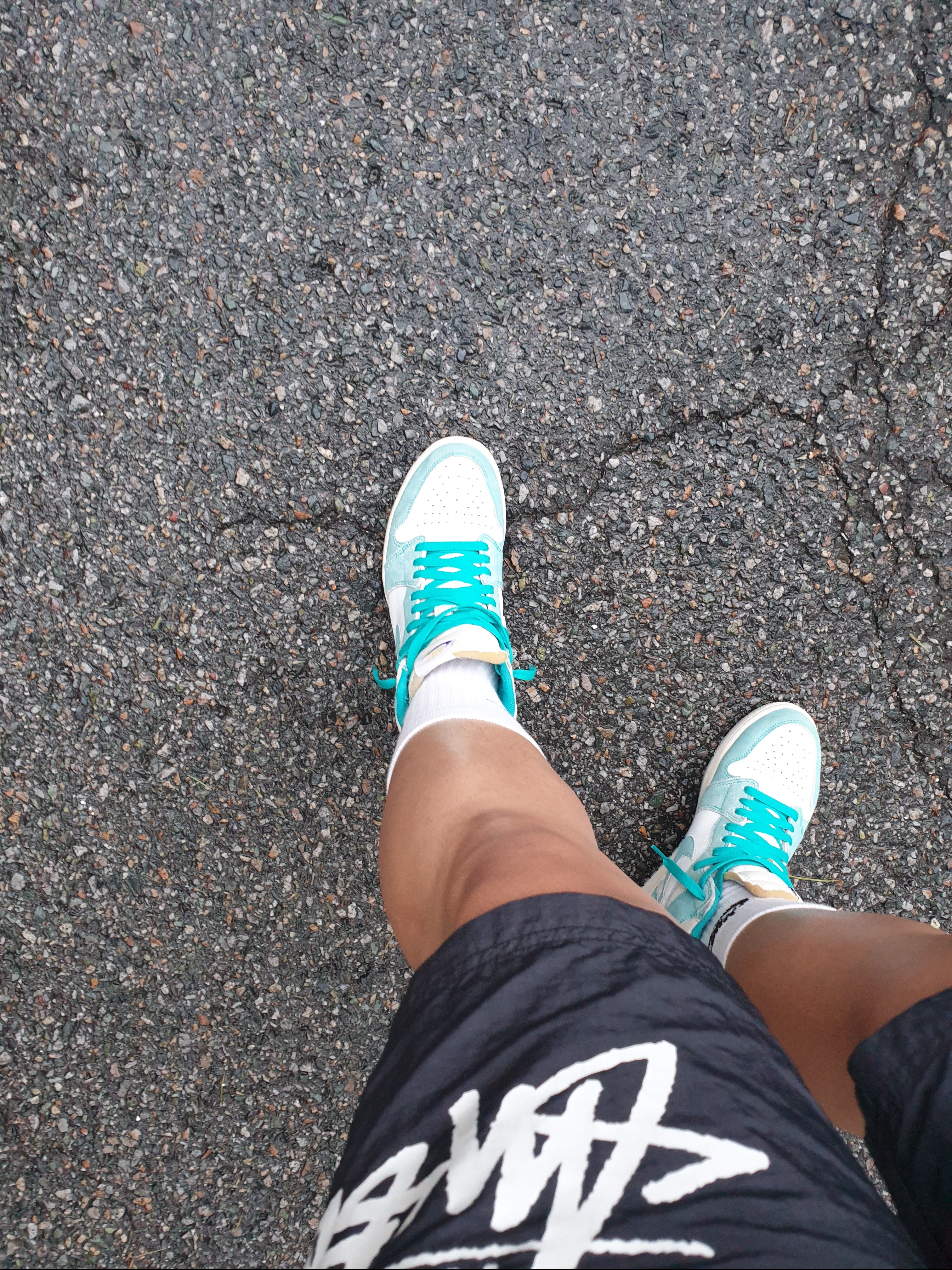 Jordan 1 Retro High OG Turbo Green, Nike x Stussy Water Shorts Off Noir 착용 스타일
