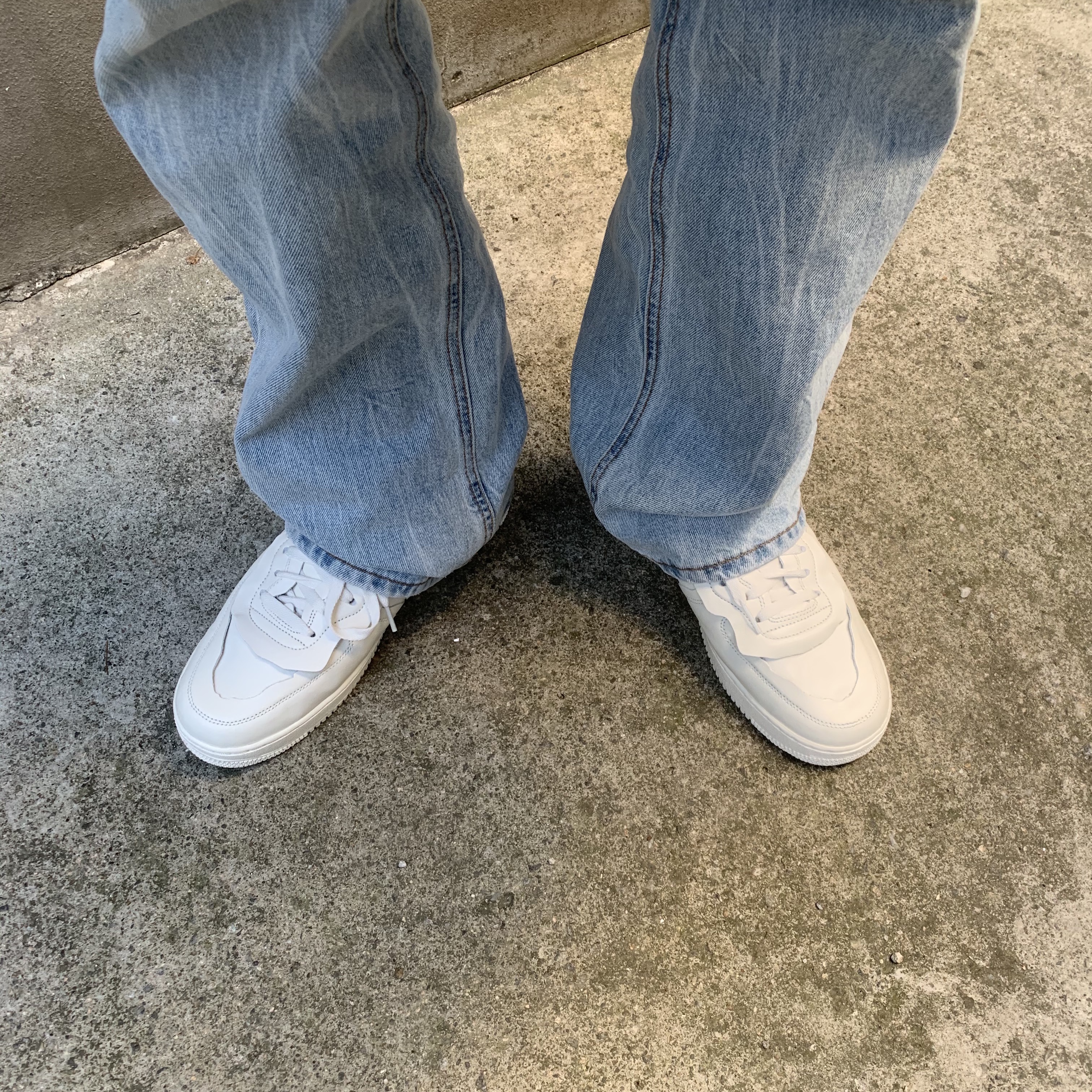 Nike x Comme des Garcons Homme Plus Air Force Mid White 착용 스타일 - 2