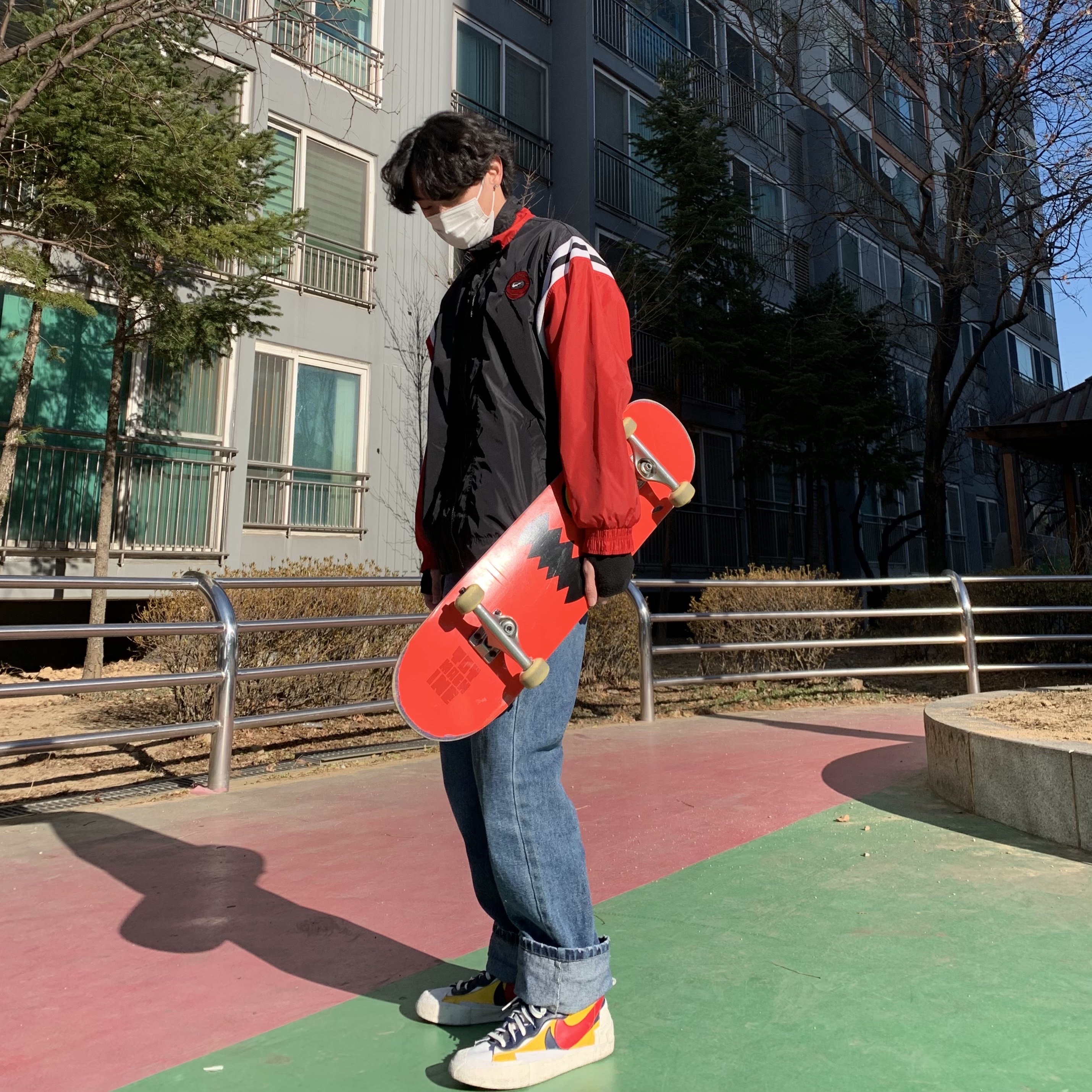 Nike x Sacai Blazer Mid Snow Beach 착용 스타일