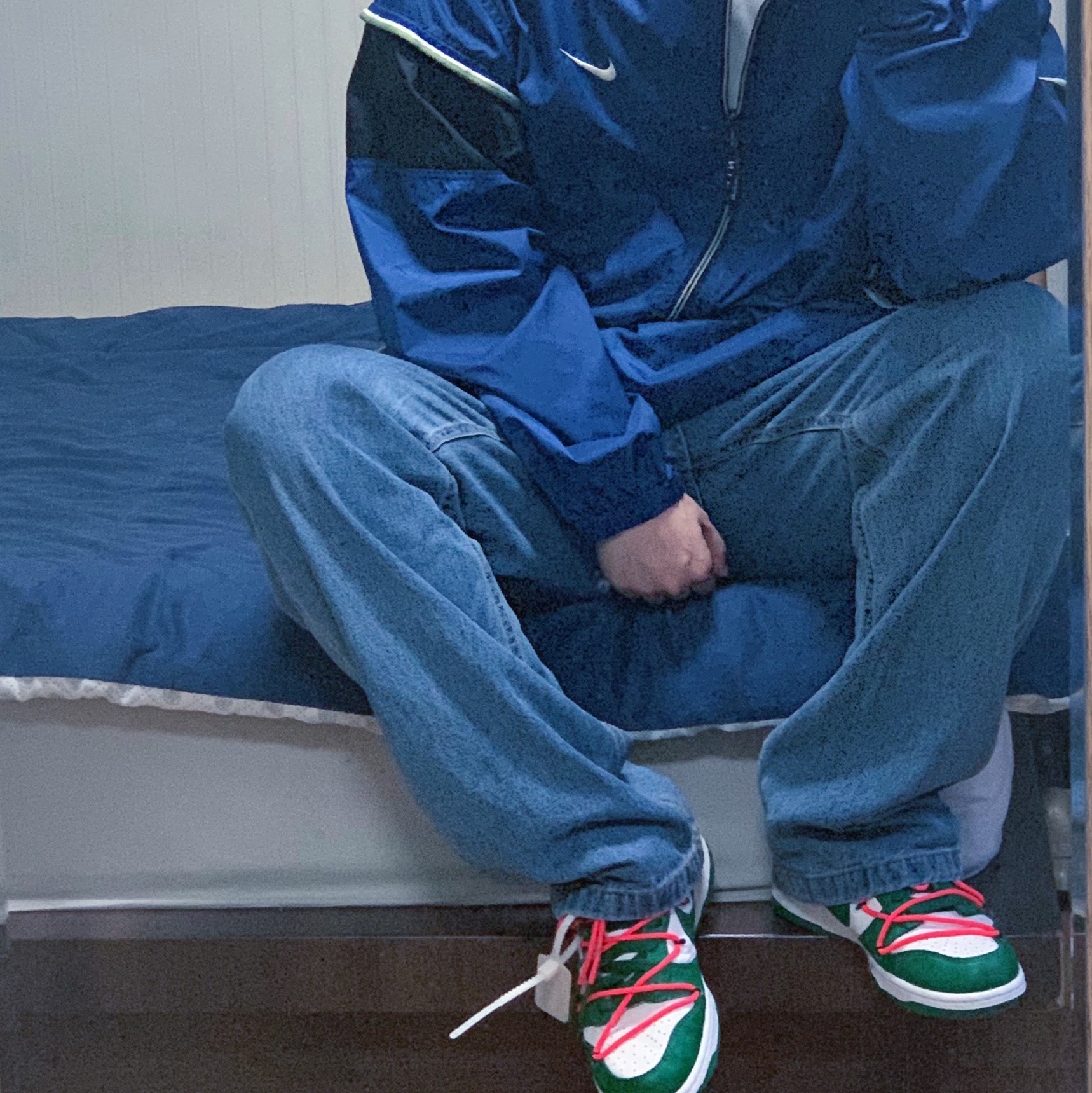 Nike x Off-White Dunk Low Pine Green 착용 스타일